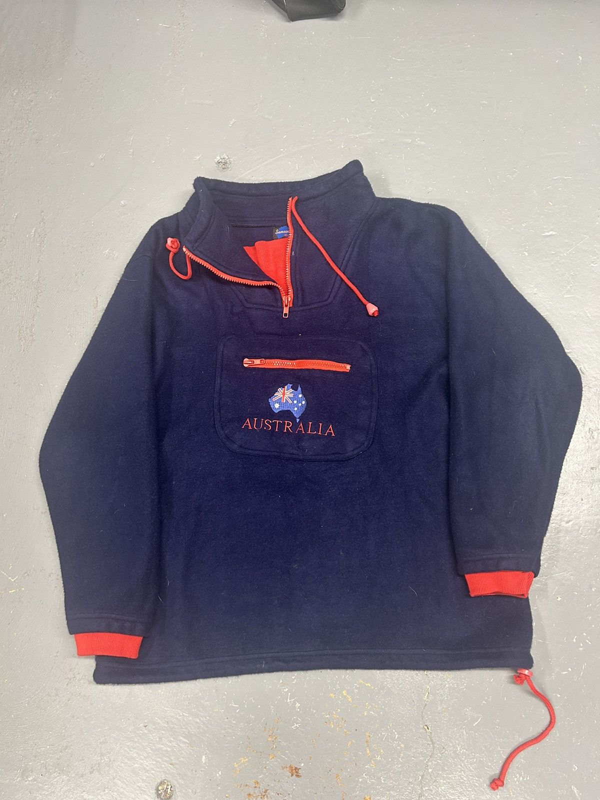 Vintage Crazy Vintage Essential Navy Australia Quarter Zip Fleece Size US L / EU 52-54 / 3 - 1 Thumbnail