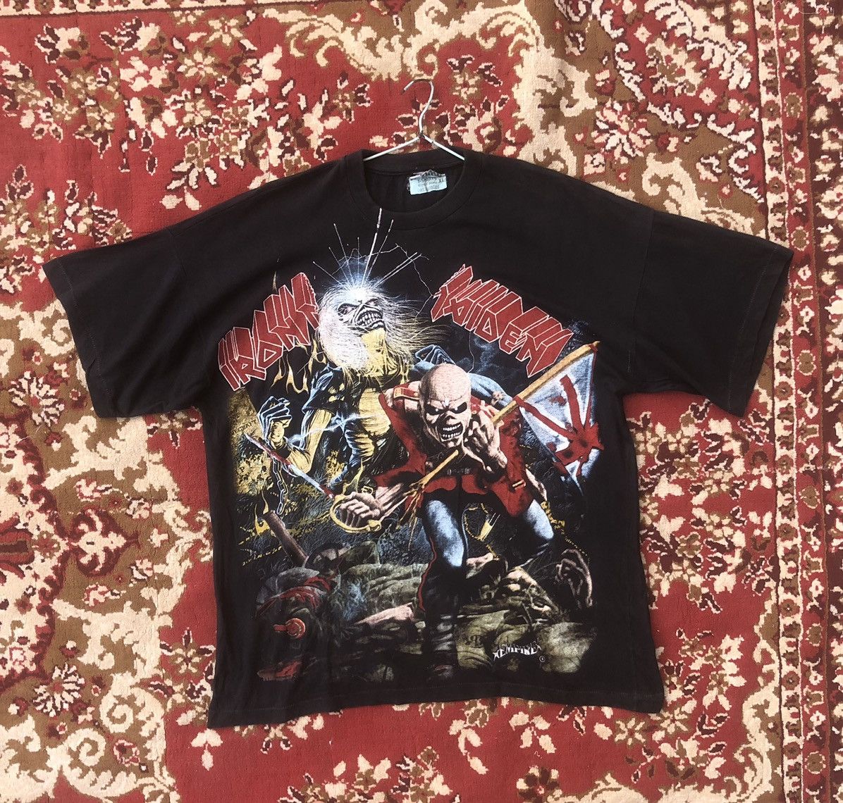 image of Band Tees x Iron Maiden Very 1980’S Iron Maiden Empire T Shirt Archival in Black, Men's (Size Large