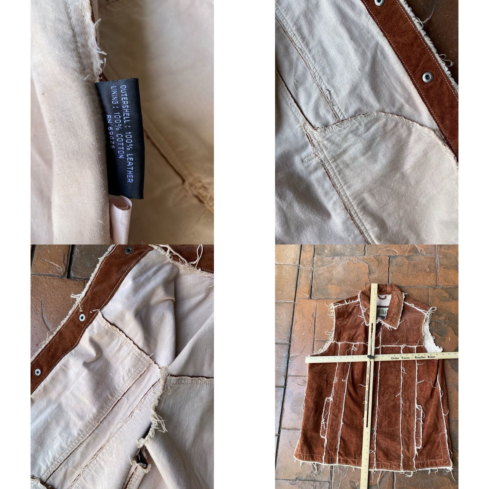 Vintage VINTAGE Wilsons Leather Vest M Julian Suede Leather Patchwork Distressed Burnt Orange L Mens Large 80s 90s Classic Hunting All Seasons Size US L / EU 52-54 / 3 - 10 Thumbnail