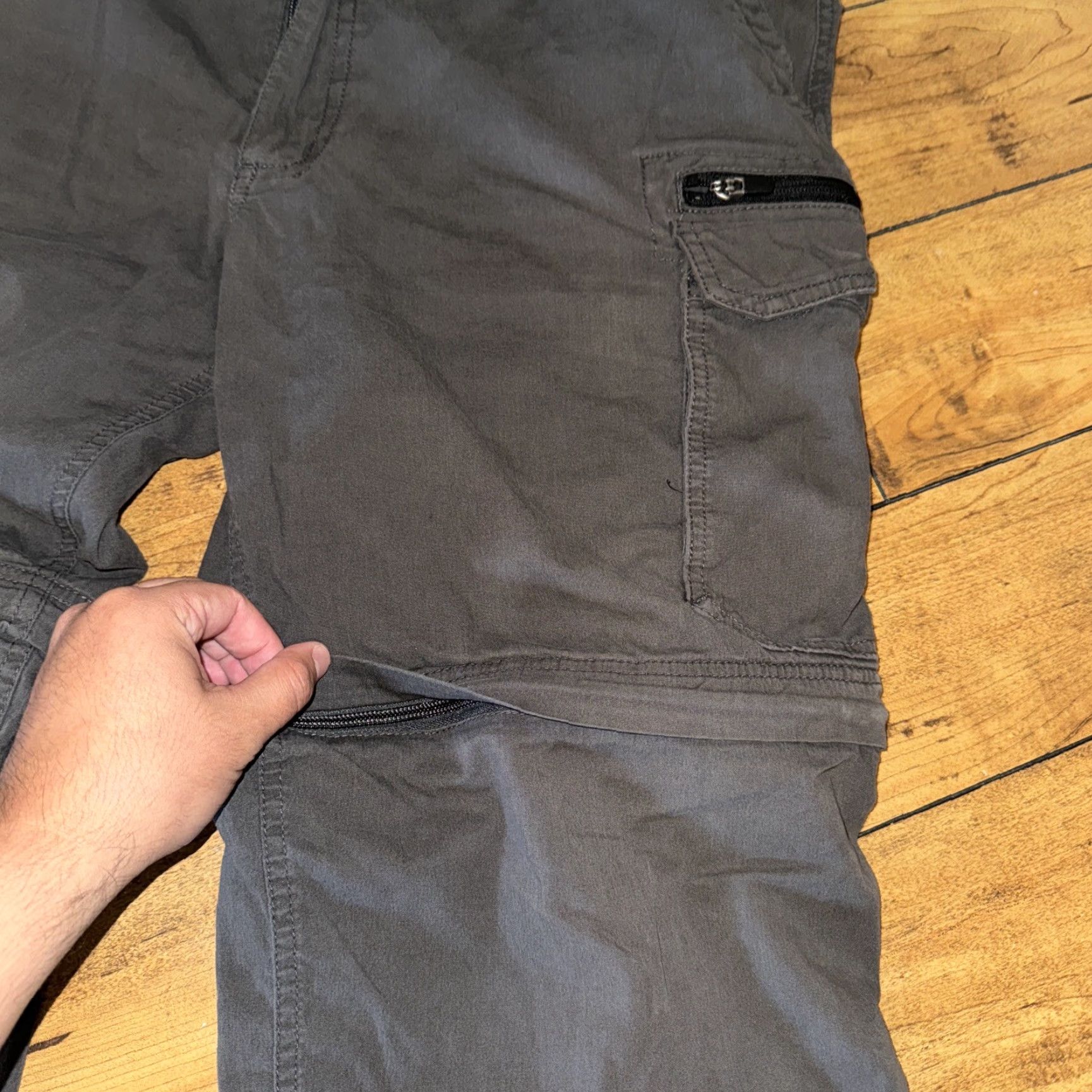 Vintage BC Clothing Cargo Pants Mens Regular 38x30.5 Gray Cargo Belted Convertible Insulated Trousers Size US 38 / EU 54 - 5 Thumbnail