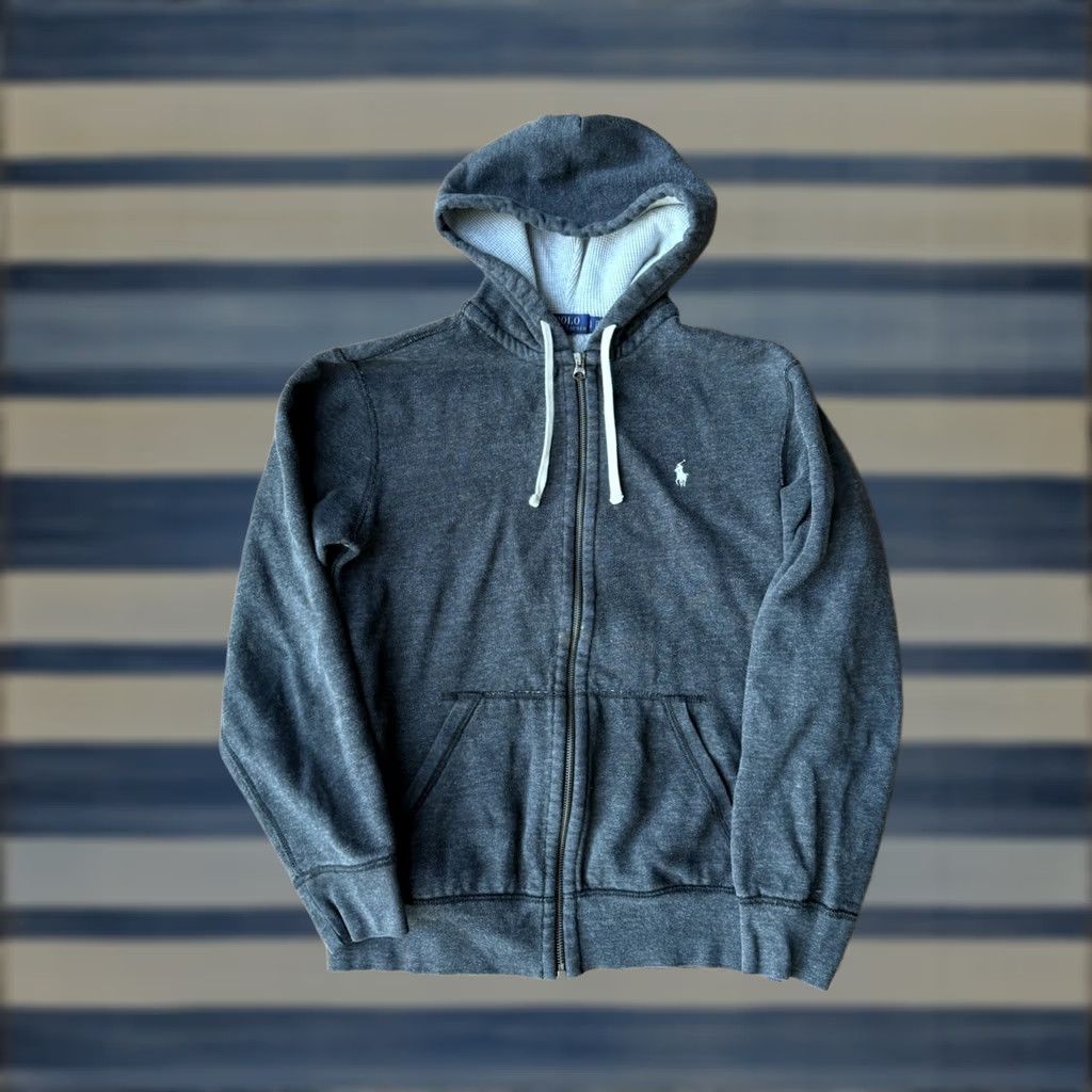 Polo Ralph Lauren Polo Ralph Lauren Hoodie Sweatshirt Zip Up Large Gray Cotton Blend Knit Full Zip Hooded Pockets Logo Men Size US L / EU 52-54 / 3 - 1 Thumbnail