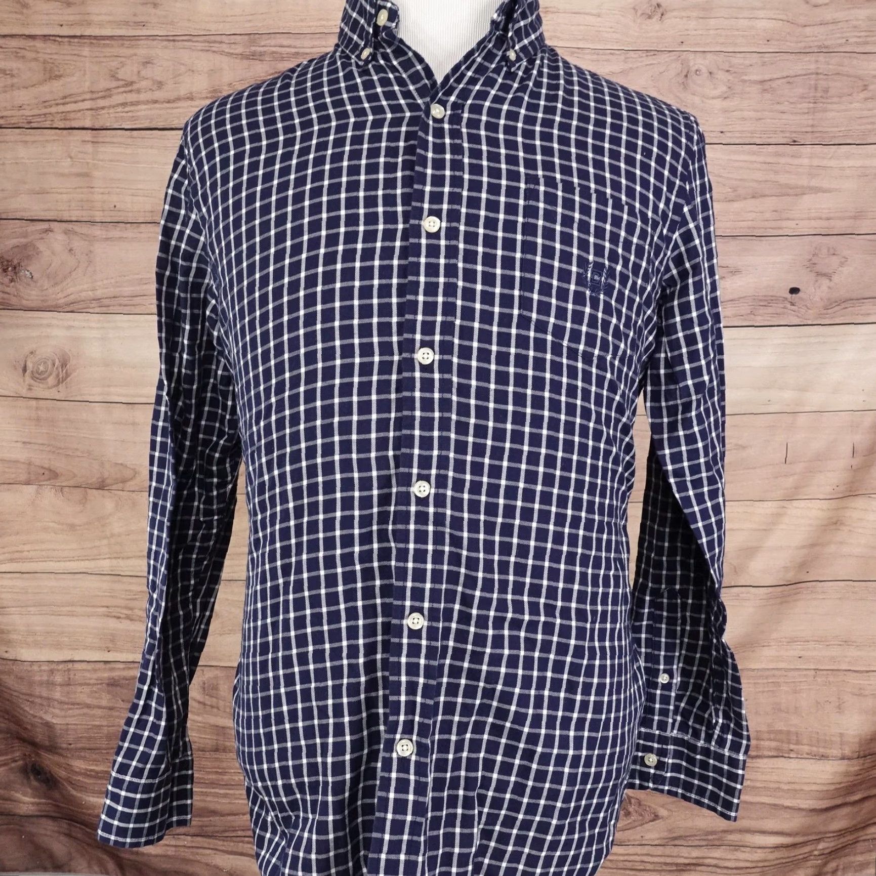 Chaps Chaps Shirt Mens Medium Blue White Plaid Button Down Easy Care Twill Classic Size US M / EU 48-50 / 2 - 3 Thumbnail