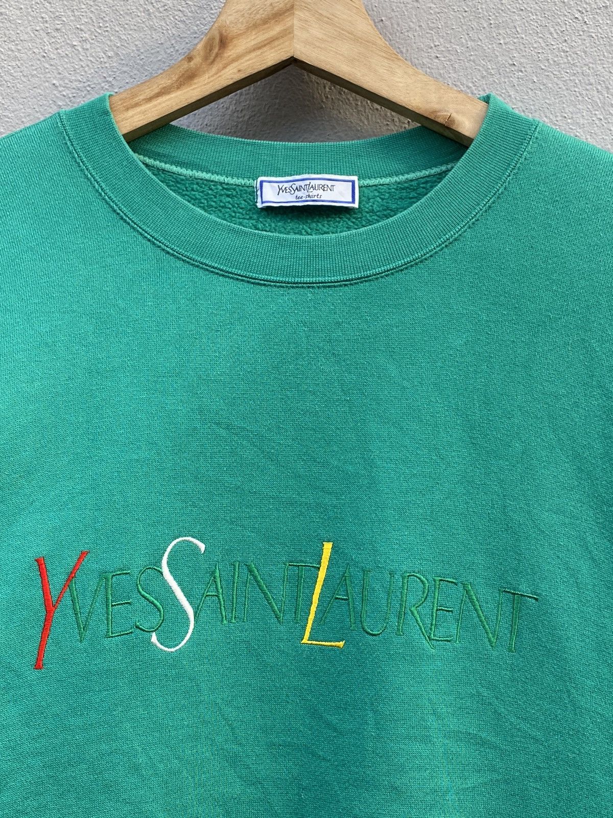 Rare Archived 80s YVES SAINT LAURENT Multi Color Logo