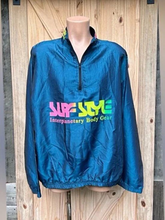 Other Vintage Surf Style Iridescent Nylon Pullover Jacket Shorts Size US L / EU 52-54 / 3 - 2 Thumbnail
