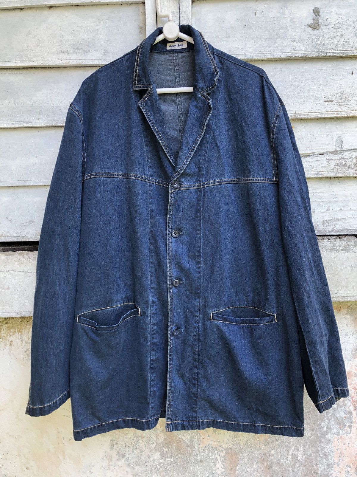Japanese Brand Navy Blue Soft Denim Jacket Size US M / EU 48-50 / 2 - 1 Thumbnail