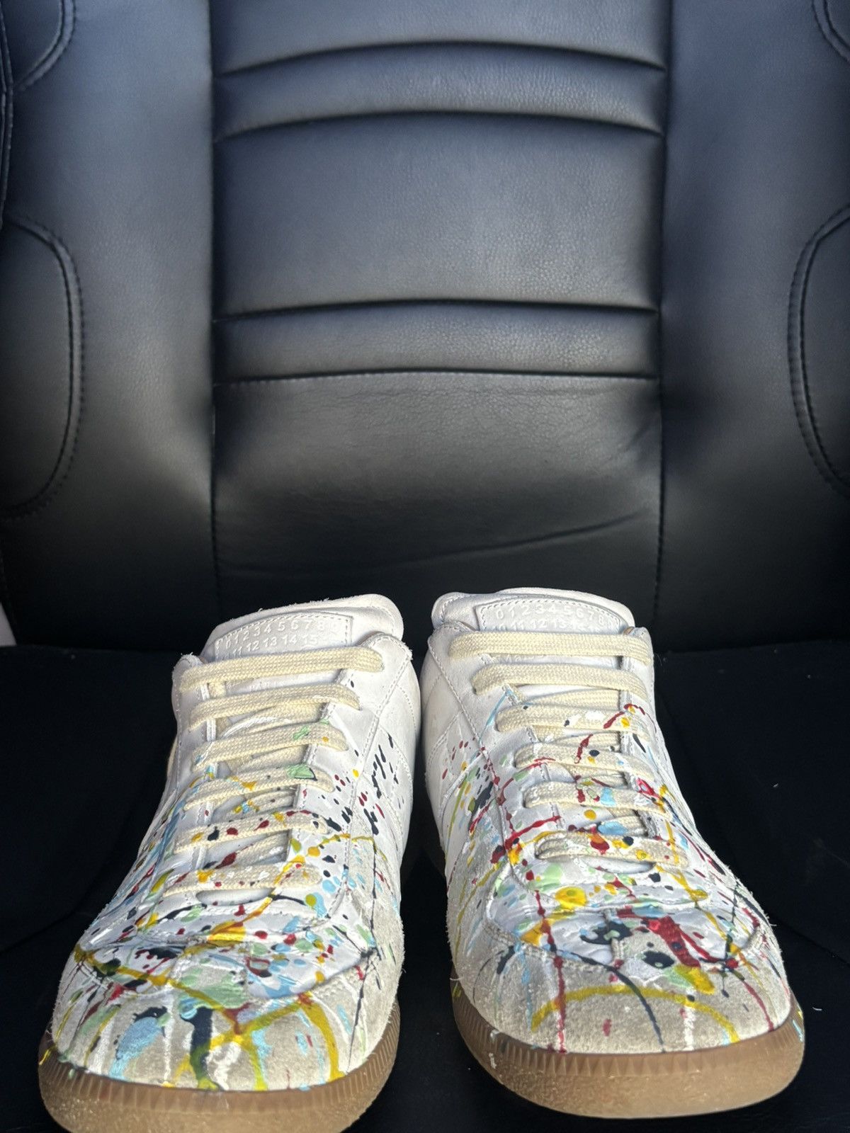 Maison Margiela Maison Margiela GAT Replica Paint Splatter White Size US 10 / EU 43 - 2 Thumbnail