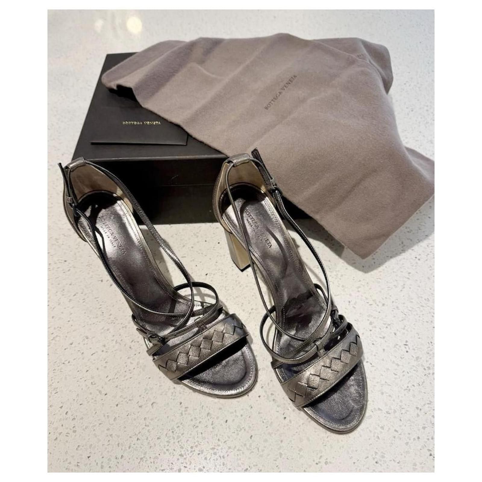 Bottega Veneta Antiqued silver heels Size US 8 / IT 38 - 2 Thumbnail