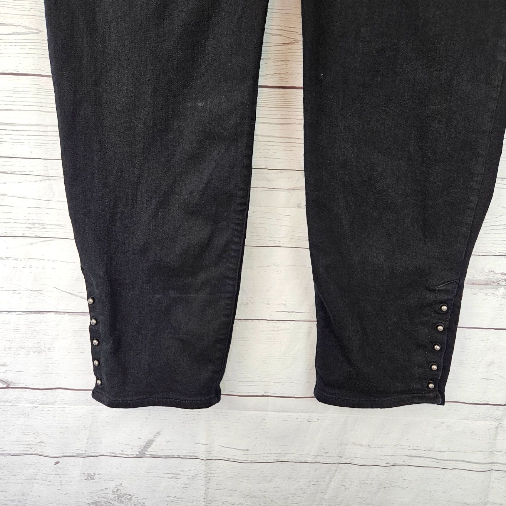 Vintage Chico's Womens Jegging Ankle Jeans Sz 16P Black Pull On Mid Rise Cotton Blend Size 38" / US 16 / IT 52 - 3 Thumbnail