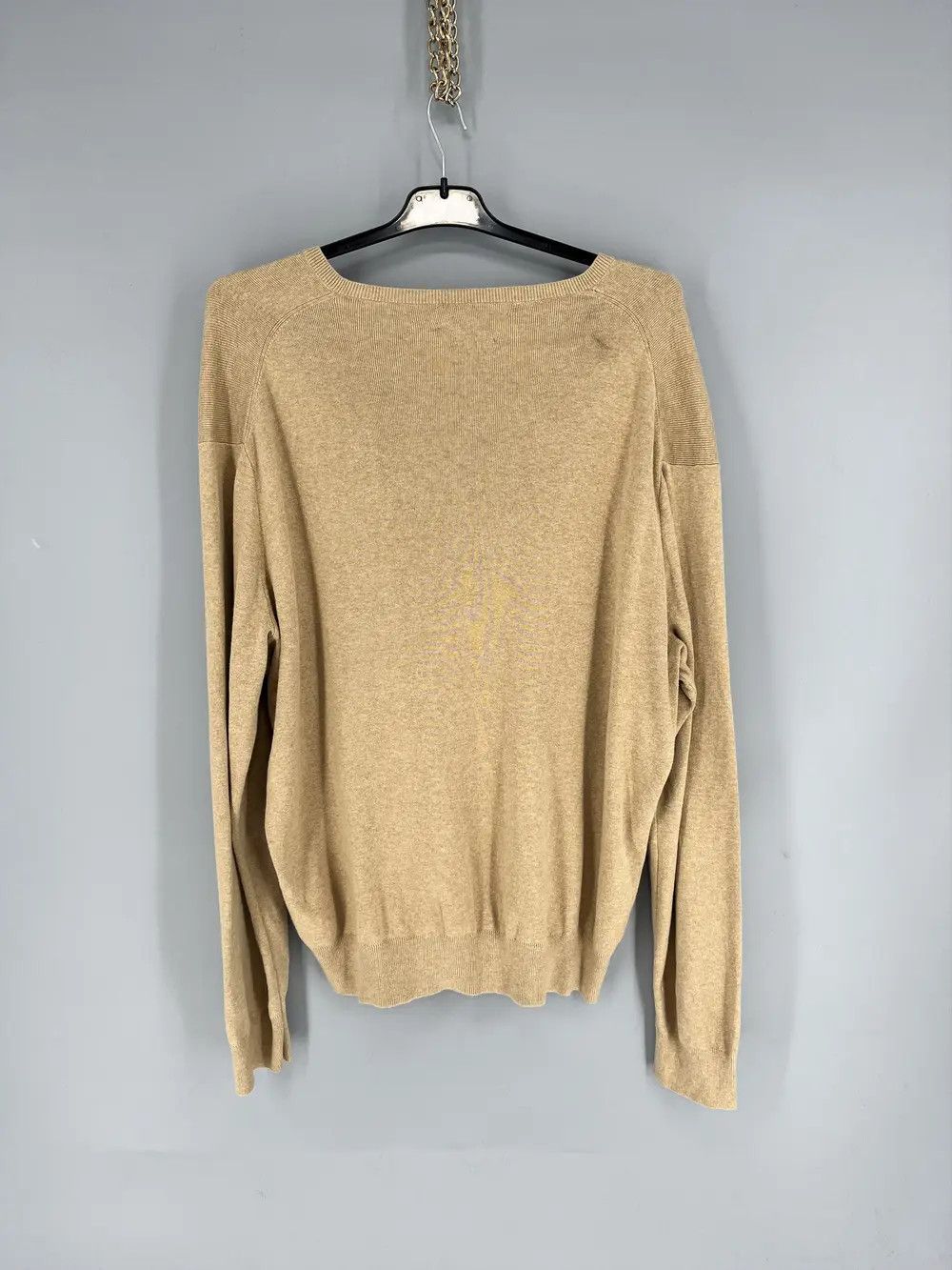 Polo Ralph Lauren Vintage Polo Ralph Lauren V-Neck Sweater 90s beige Size US XL / EU 56 / 4 - 10 Thumbnail