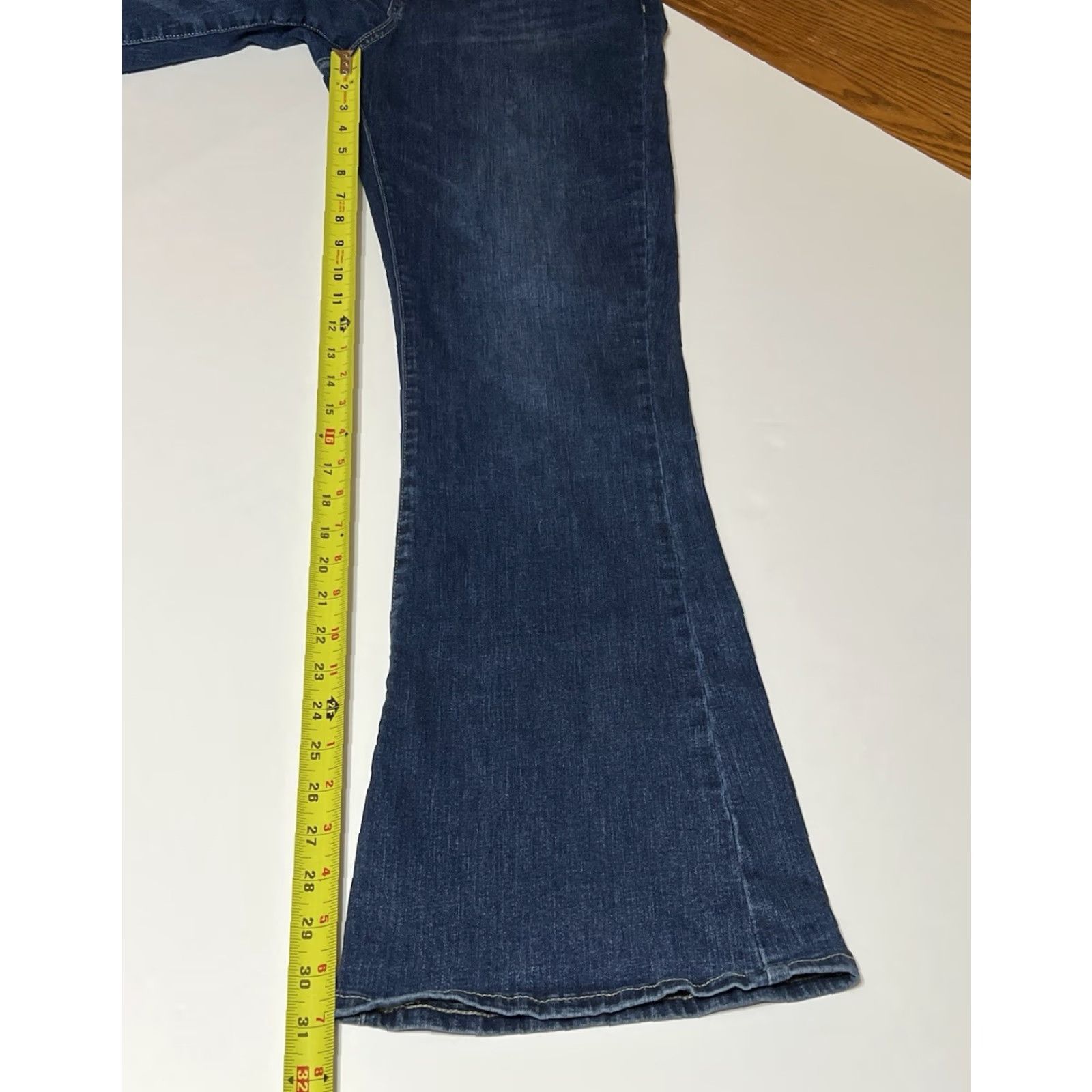 Lucky Brand Lucky Brand High Rise Flare Stevie Stretch Jeans Women 10/30 30x31 Blue Regular Inseam 31 Dark Wash 5-Pocket Denim Stretch Vintage: No Size 32" / US 10 / IT 46 - 5 Thumbnail