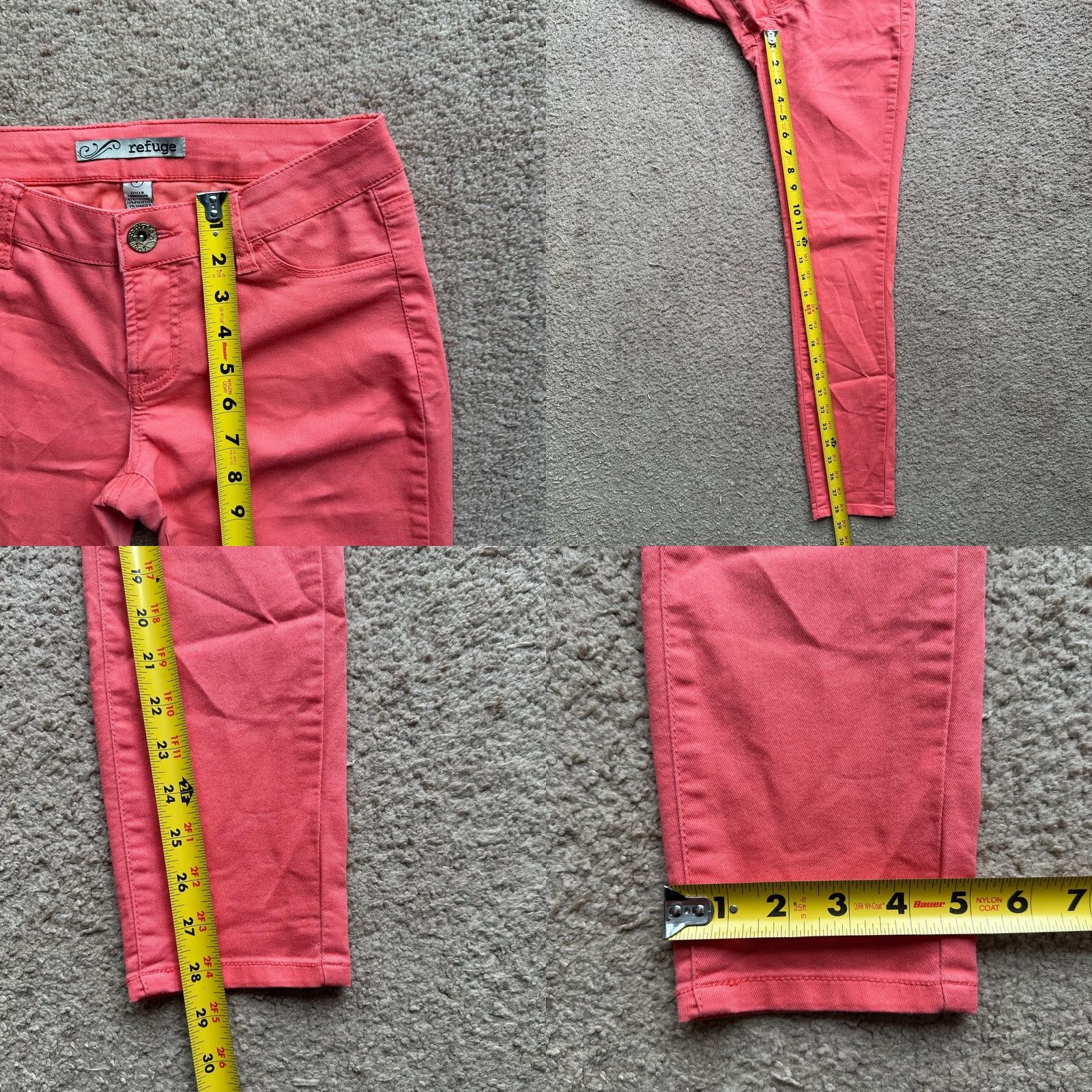 Pinko Refuge Jeans Womens 4 Pink Mid Rise Jegging Tapered Leg Size 27" / US 4 / IT 40 - 8 Thumbnail