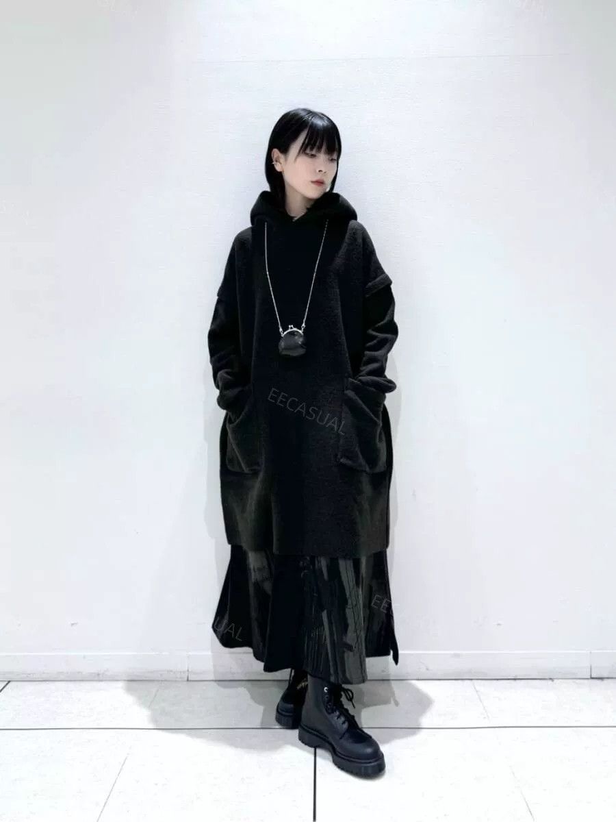 Y's Yohji Yamamoto Black Wool Hoodie Coat Size XS / US 0-2 / IT 36-38 - 1 Thumbnail