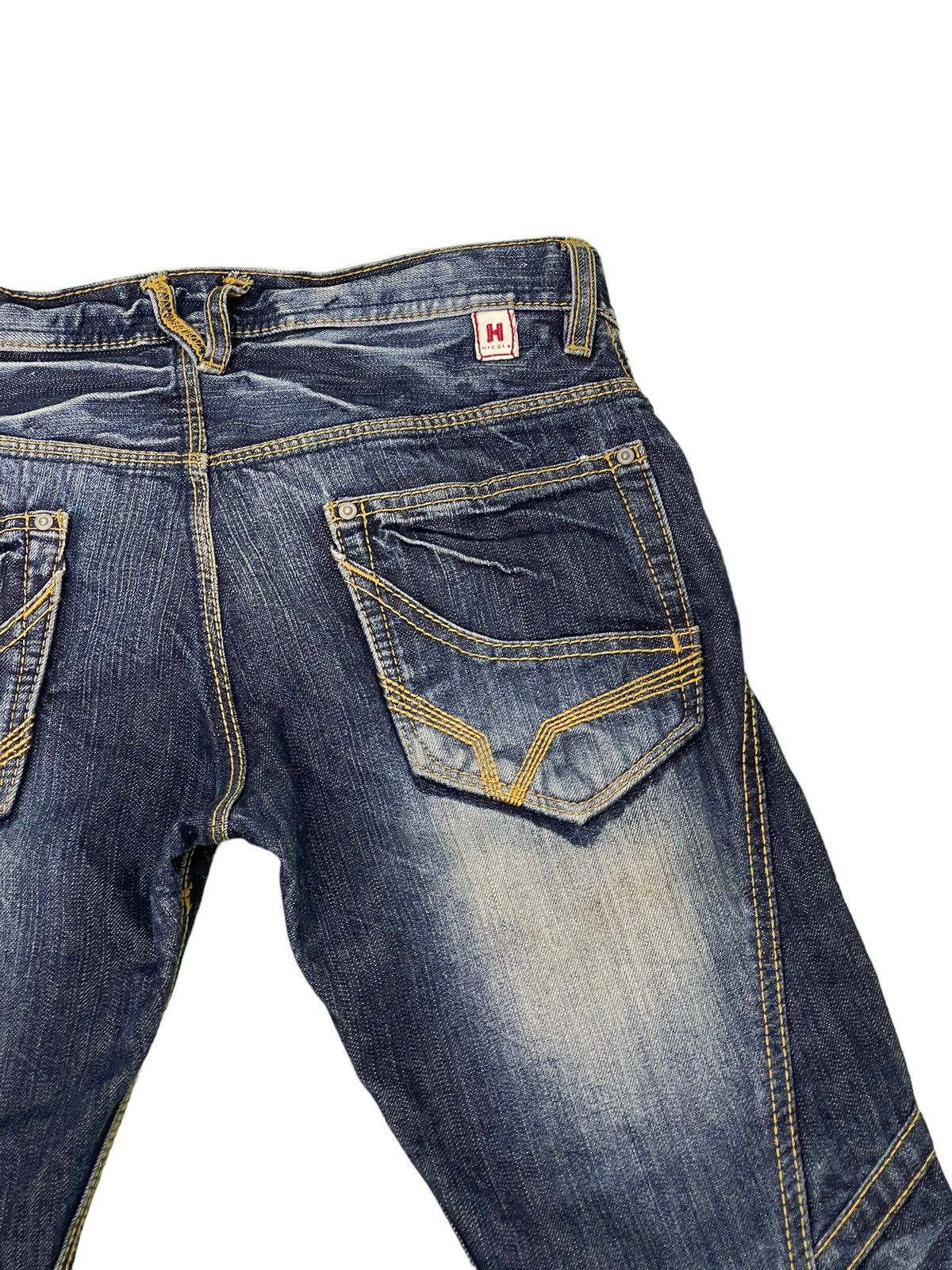 Japanese Brand Slim Jeans Hagi Denim Hideaways Faded Distress Low Rise 6🟦4 Size US 31 - 19 Thumbnail