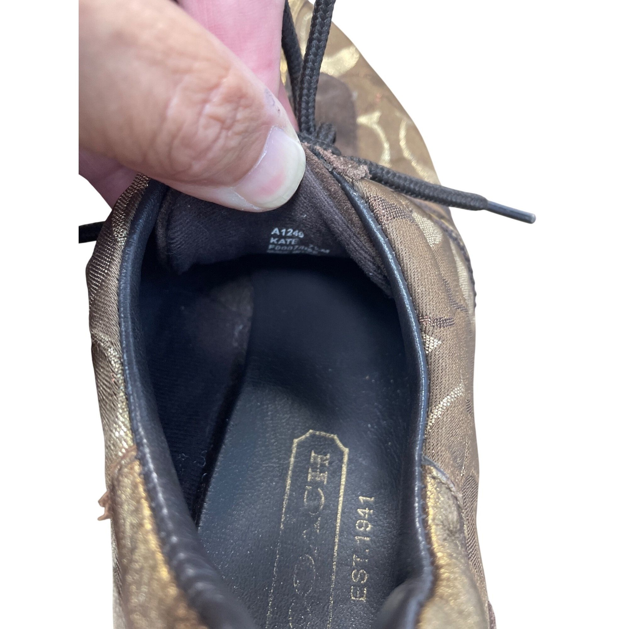 Coach Coach Kate Womens Brown Leather & Suede Sneakers Size 7.5M S Size US 7.5 / IT 37.5 - 9 Thumbnail