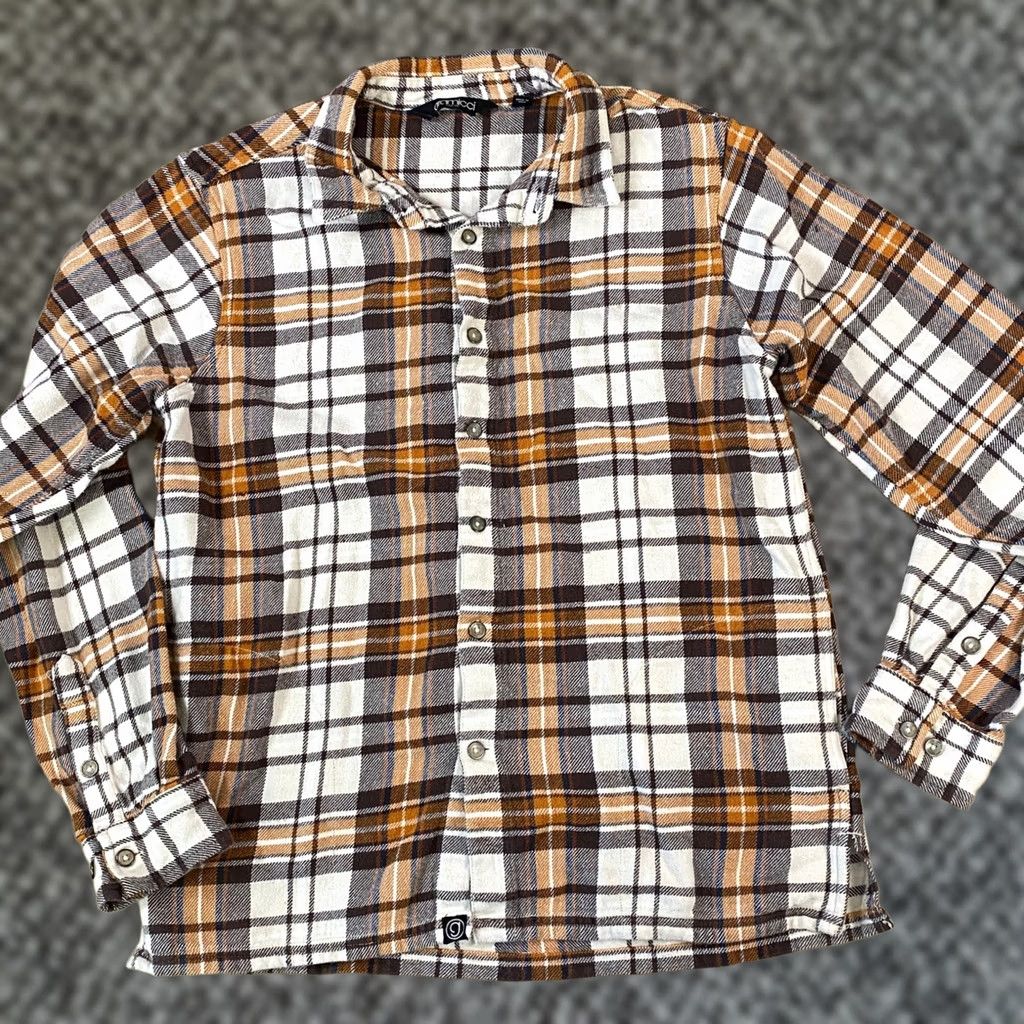 Gramicci Gramicci Flannel Shirt Mens M Plaid Button-Down Brown Orange Gorpcore Casual Size US M / EU 48-50 / 2 - 1 Thumbnail
