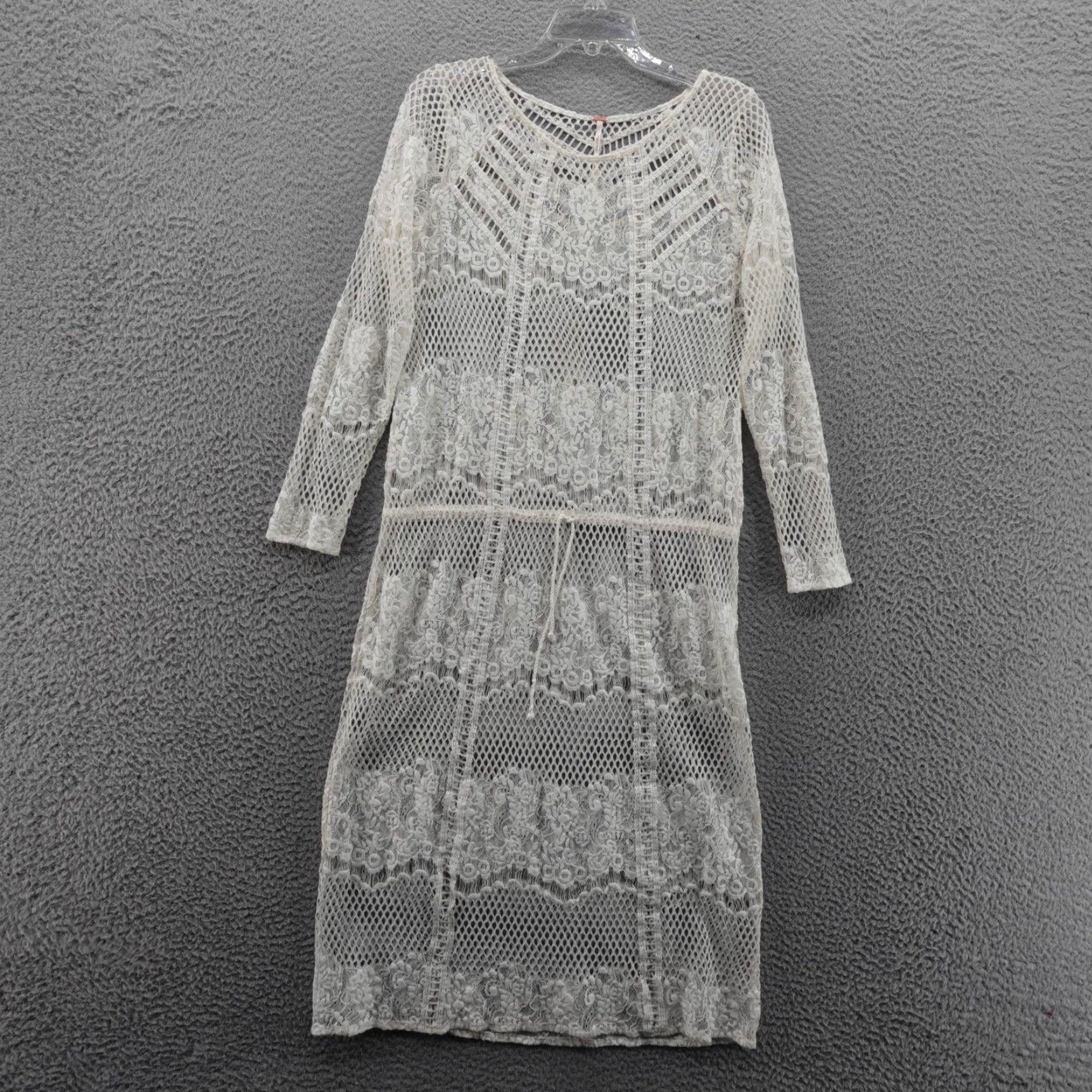 Free People Free People Luna Lace Midi Dress Womens Ivory White Boho Festival Crochet Size M / US 6-8 / IT 42-44 - 2 Thumbnail