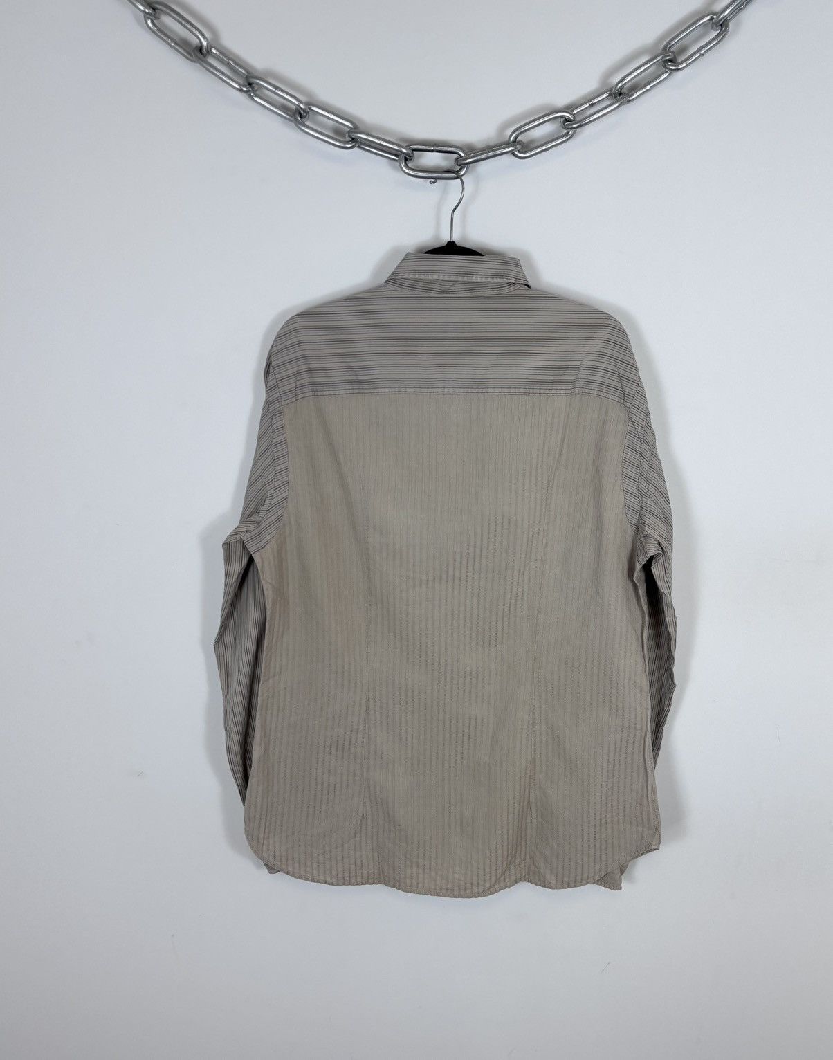 Dolce & Gabbana Dolce & Gabbana Vintage Men’s Beige Striped Button Up Shirt Size US XL / EU 56 / 4 - 20 Thumbnail