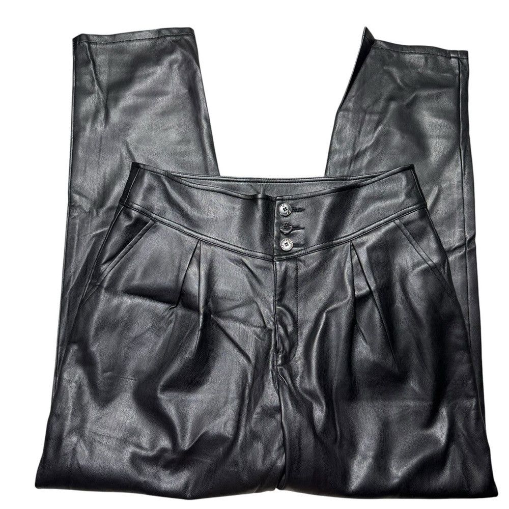 I.N.C INC International Concepts Pleated Faux Leather Pants Size Size 32" / US 10 / IT 46 - 4 Thumbnail
