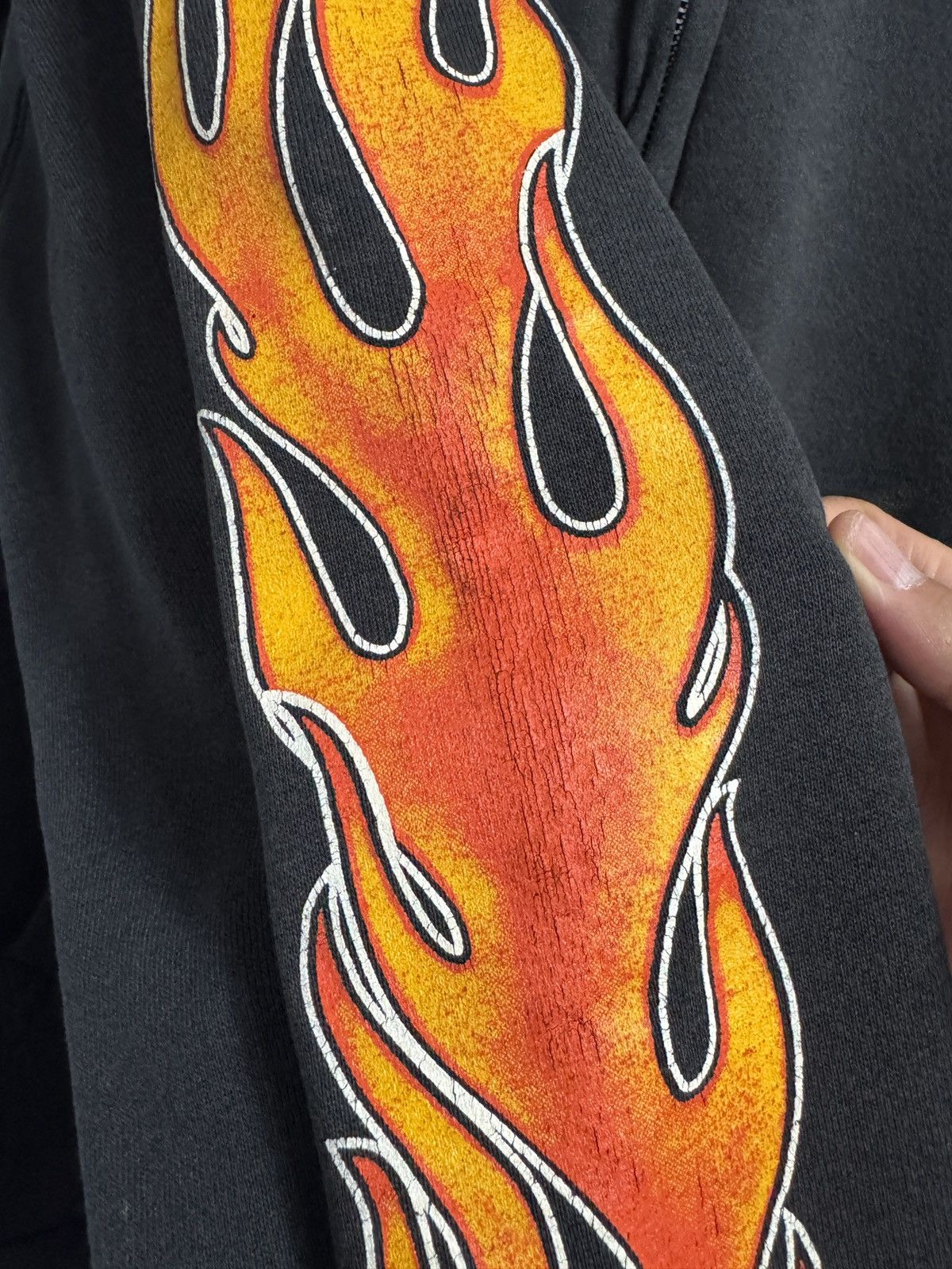 Vintage Vintage 80s Harley Davidson Flame Hoodie Rare Size US XL / EU 56 / 4 - 5 Thumbnail