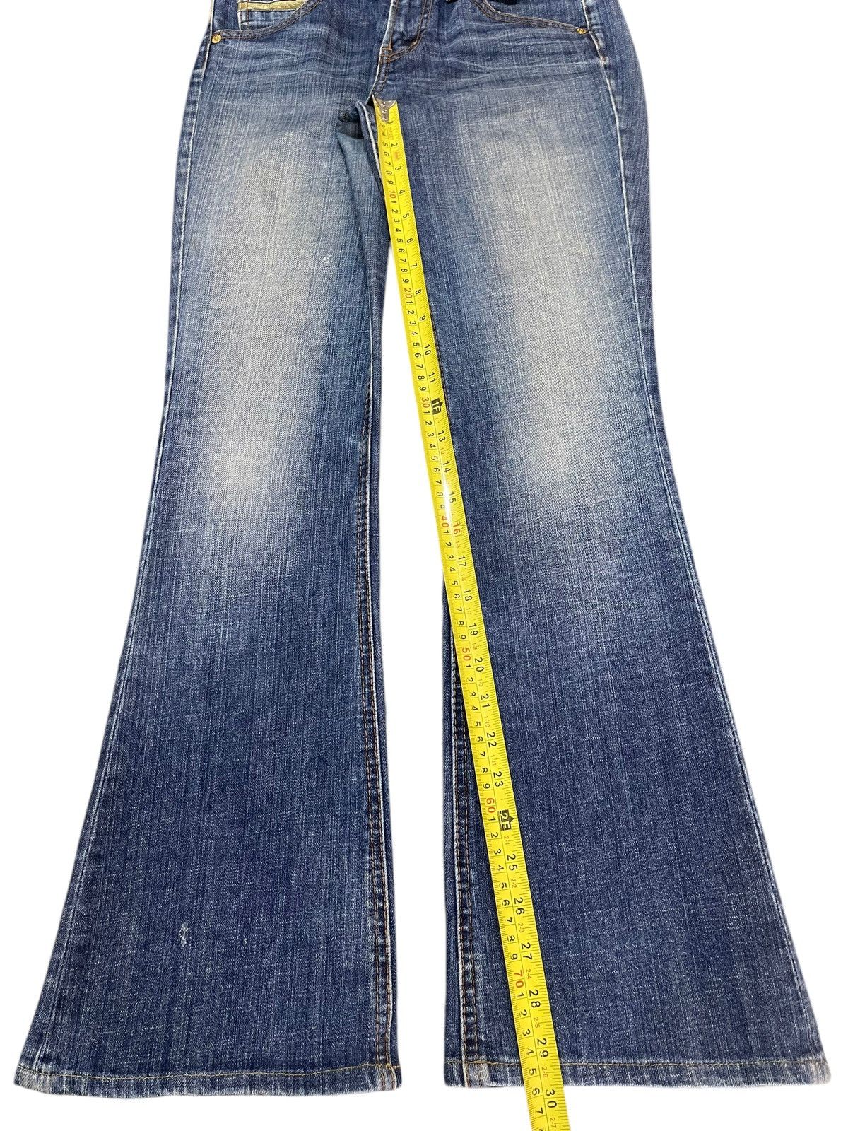 14th Addiction Vintage Japanese Brand Blue Faded Wash Style Flare Jeans Size US 28 / EU 44 - 13 Thumbnail