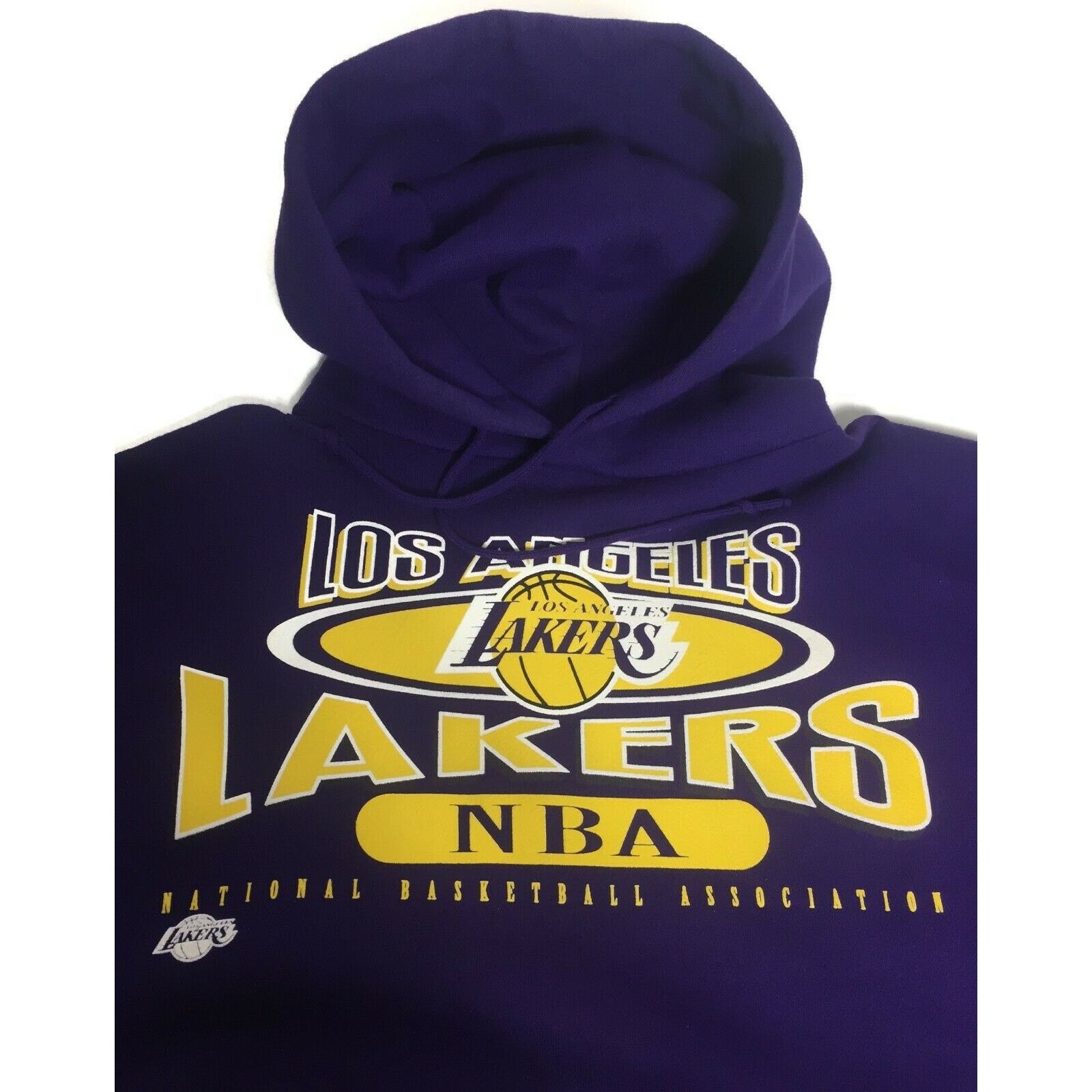 Selling Los Angeles La Lakers Purple NBA Basketball Chalk Line Hoody Sweatshirt Size L