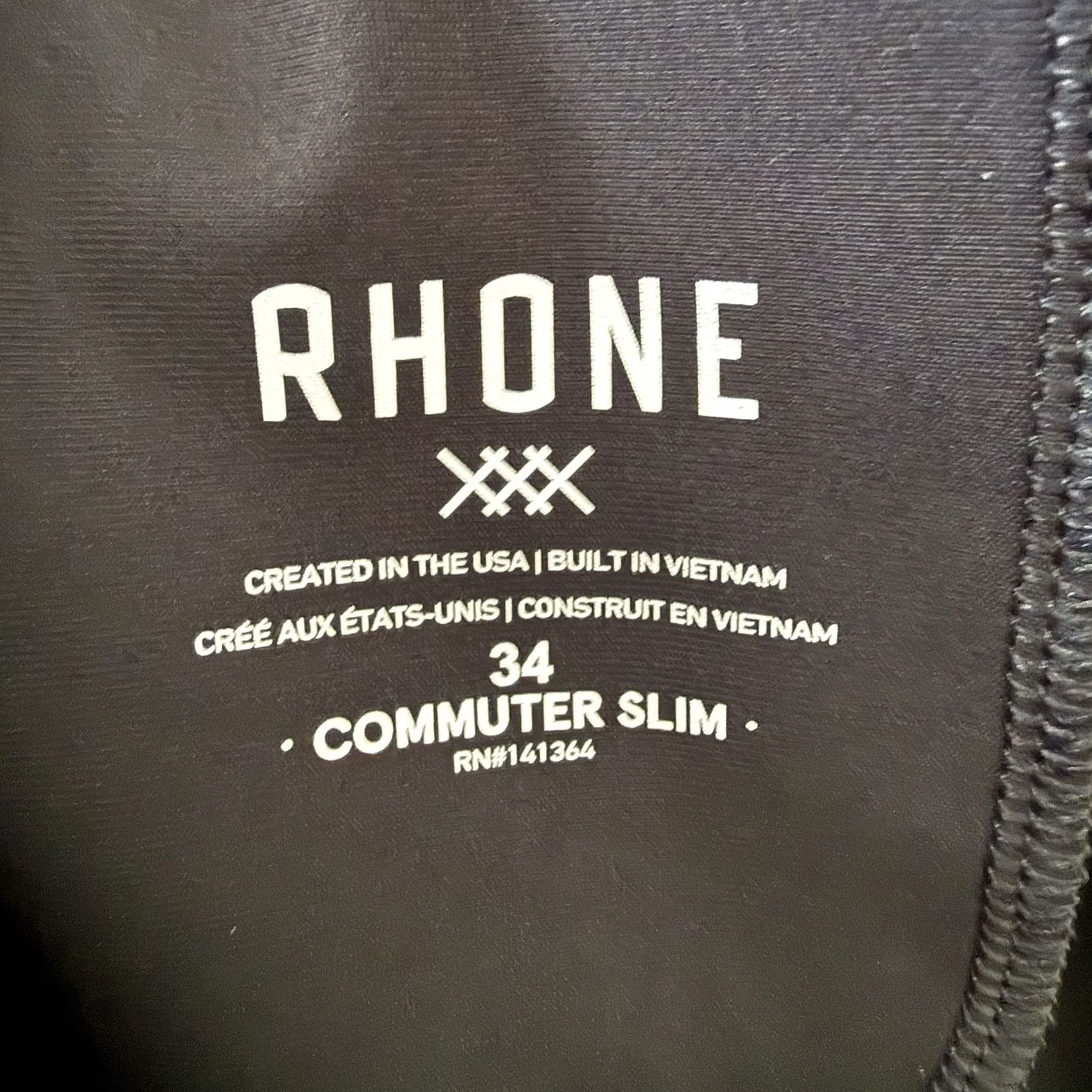 Rhone Rhone Commuter Slim Pants Mens 34x25 Black Straight Leg Performance Stretch Chino 5-Pocket Size US 34 / EU 50 - 2 Thumbnail