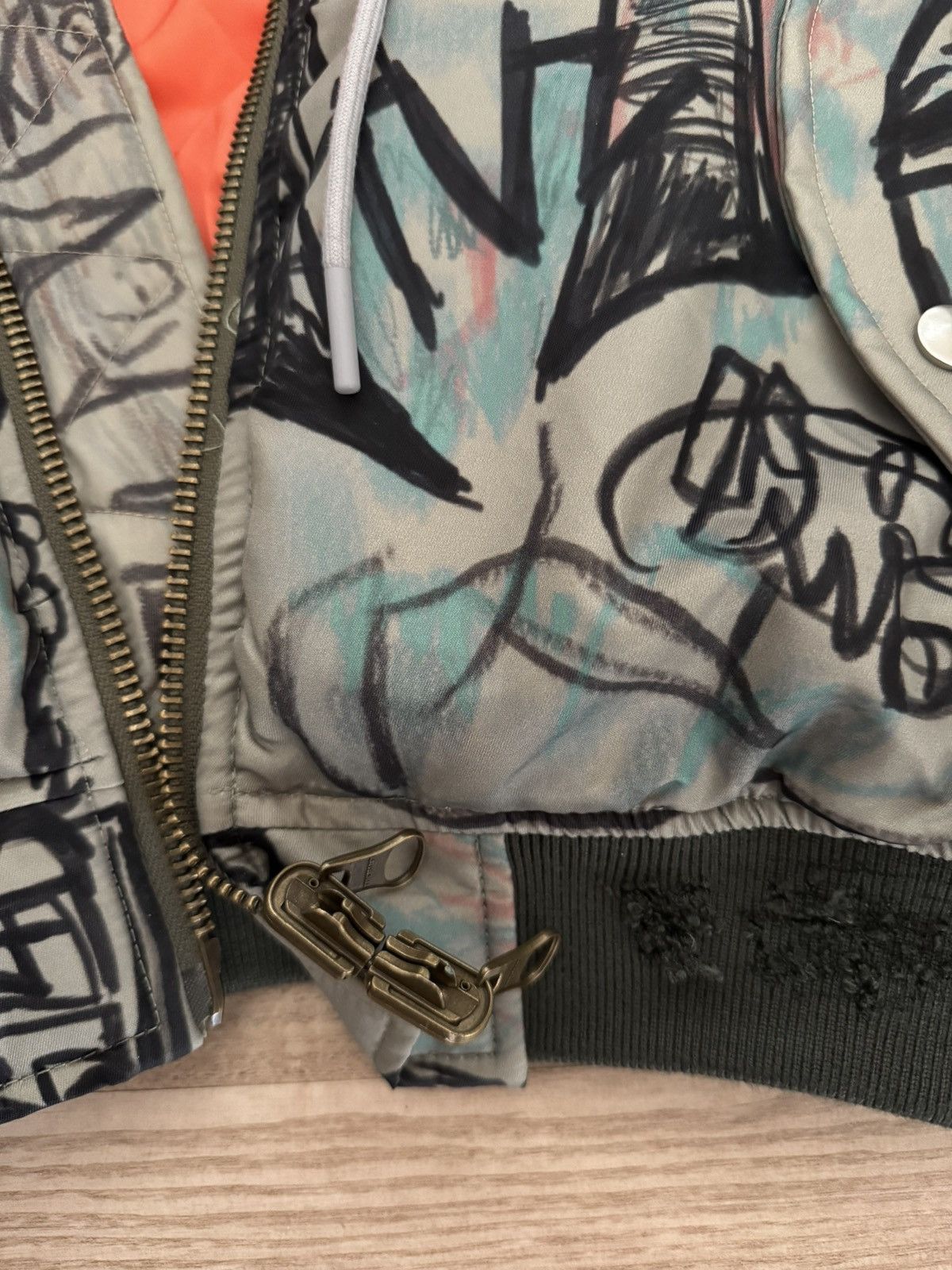 Mowalola Mowalola Graffiti Bomber Jacket with Hoodie Size US S / EU 44-46 / 1 - 6 Thumbnail
