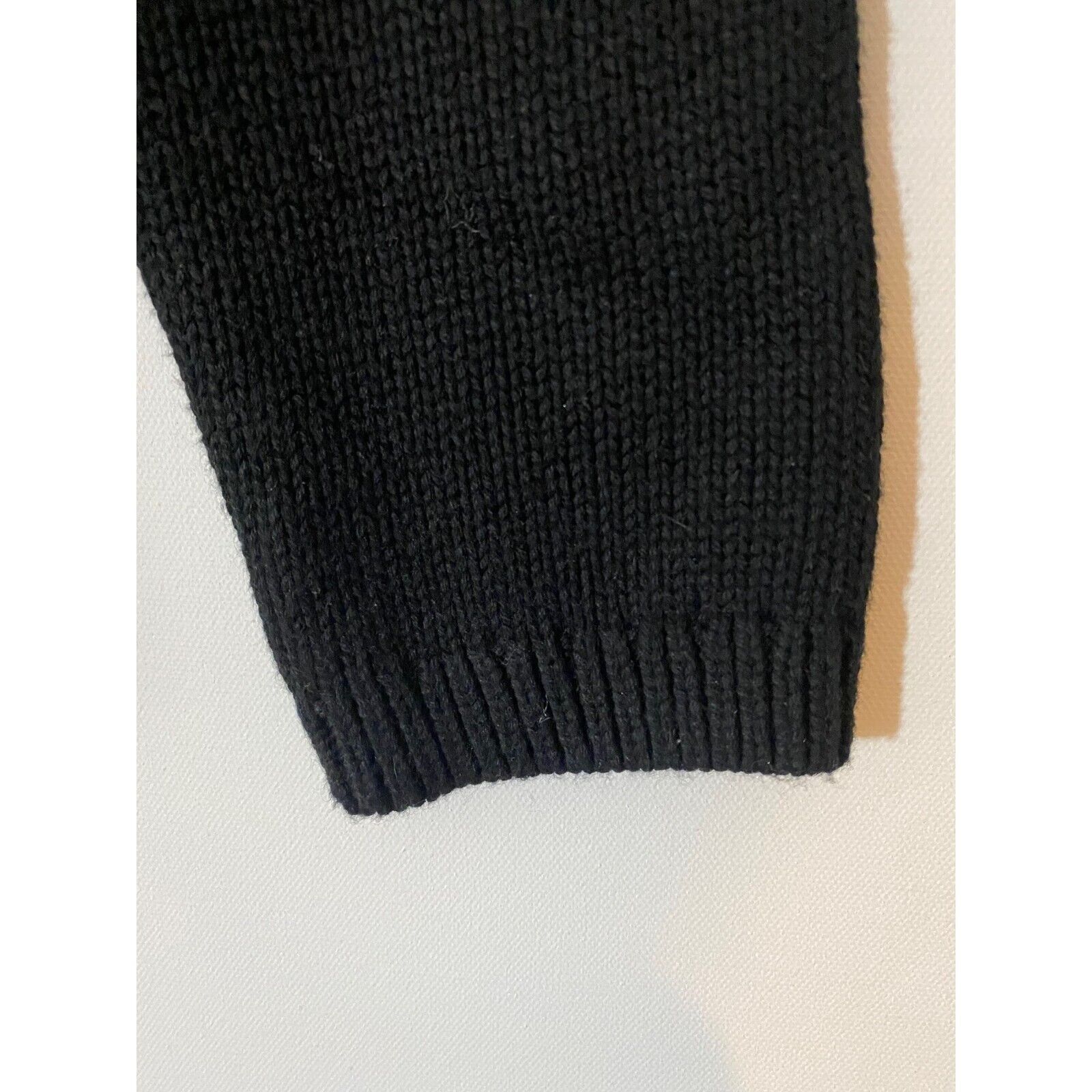 Chicos Chicos Medium Cardigan Sweater Texture Faux Fur Trim Black Size M / US 6-8 / IT 42-44 - 5 Thumbnail