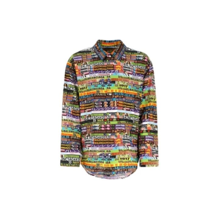 Balenciaga SS22 Colorful Print Long Sleeve Shirt 0079