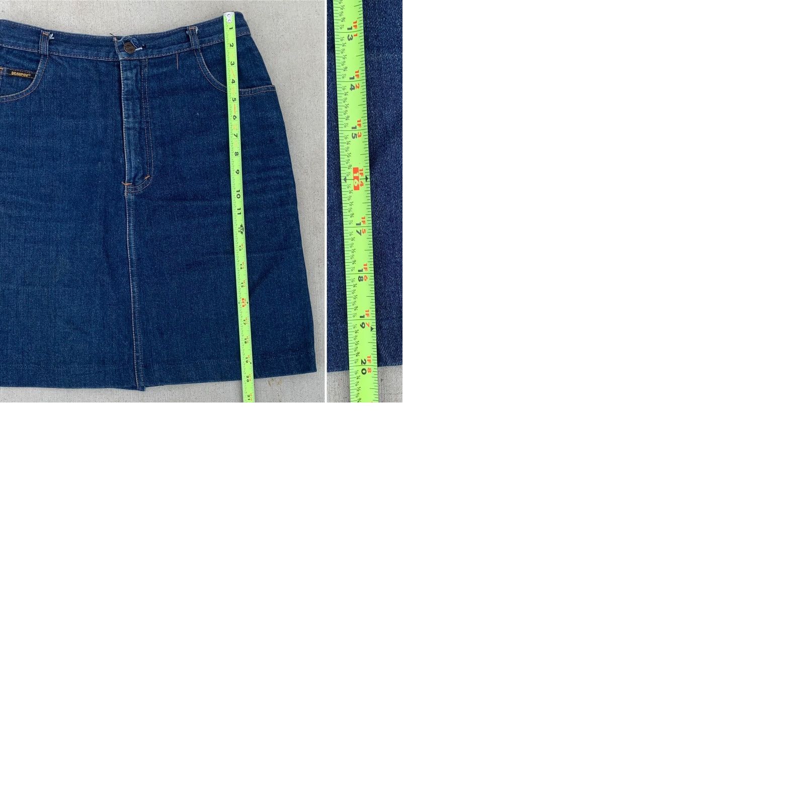 Vintage VINTAGE Bidanpow Denim Skirt High Waist Jean Skirt Size 26 28 1/2” Waist Blue Cotton Denim Short Mini Skirt Women 70s 80s Style Mens Womens Girls Size 26" / US 2 / IT 38 - 9 Thumbnail