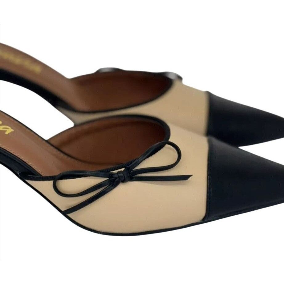 Other LILIANA / Mindi-1 / Vintage-Inspired/ Beige & Black / Sling Size US 10 / IT 40 - 6 Thumbnail