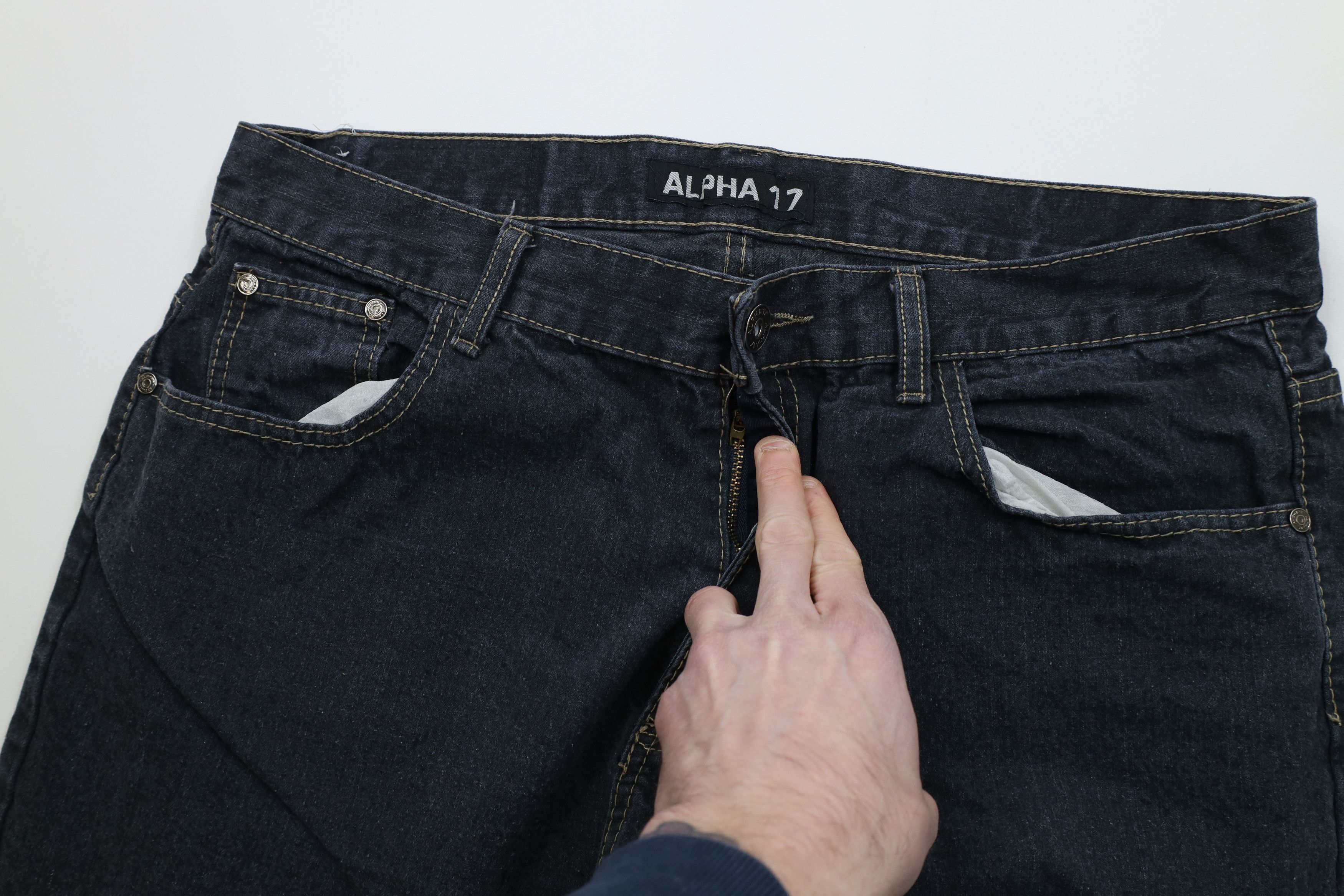 Vintage Vintage 90s Y2K Streetwear Straight Leg Denim Jeans Black Size US 38 / EU 54 - 8 Thumbnail