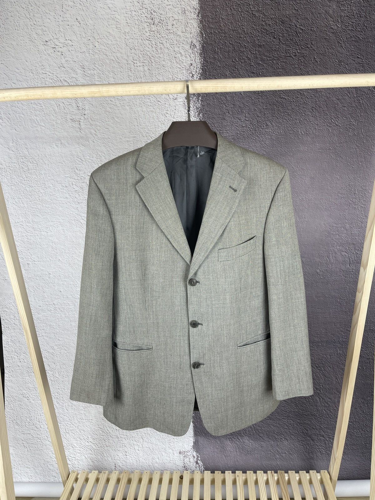 Vintage Yves Saint Laurent pour homme grey 3 button blazer Size 44R - 1 Thumbnail