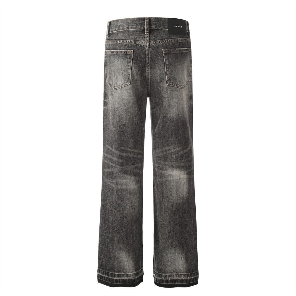 Vintage Men's punk distressed washed raw edge loose straight jeans Size US 32 / EU 48 - 3 Thumbnail