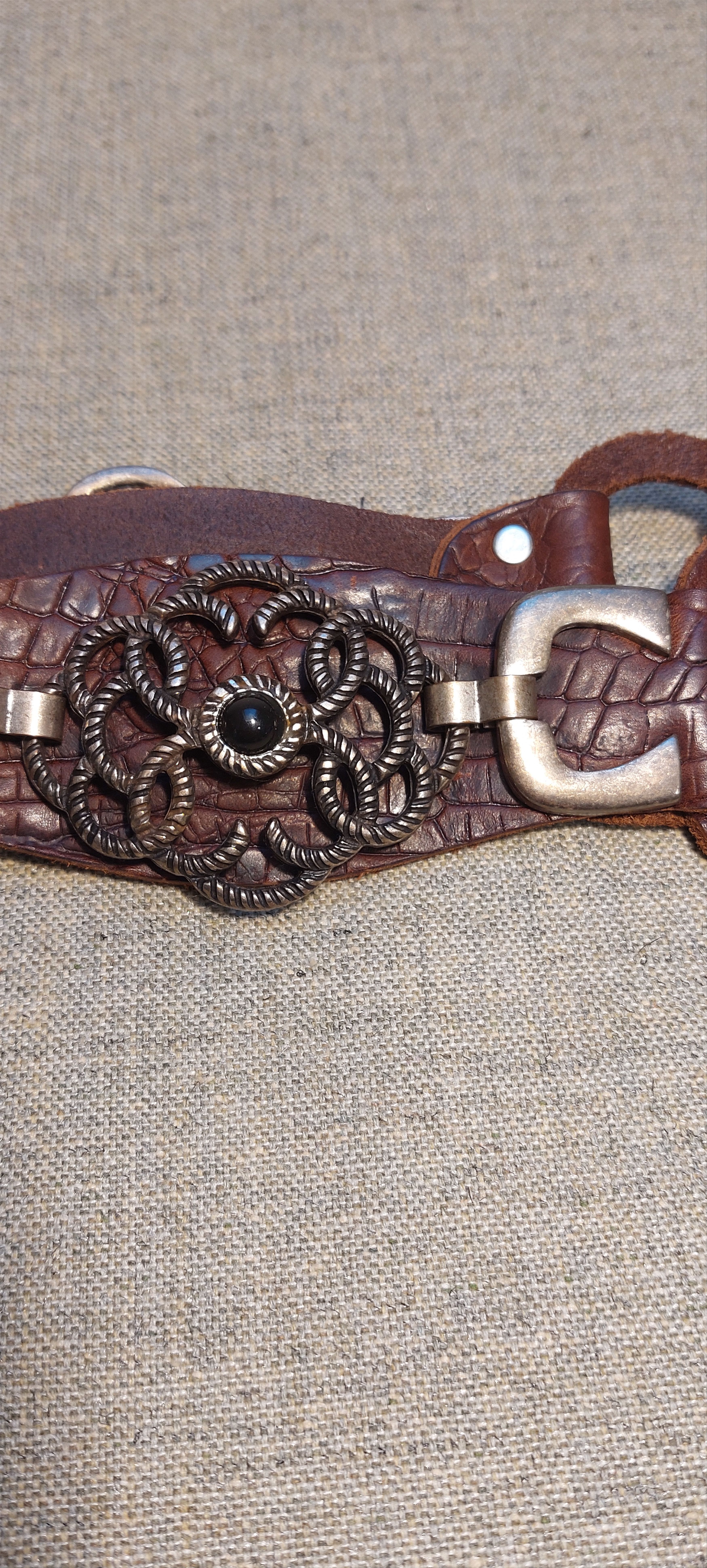 Vintage Vintage Western Leather Belt w/ Metal Rosette Accents Size ONE SIZE - 14 Thumbnail