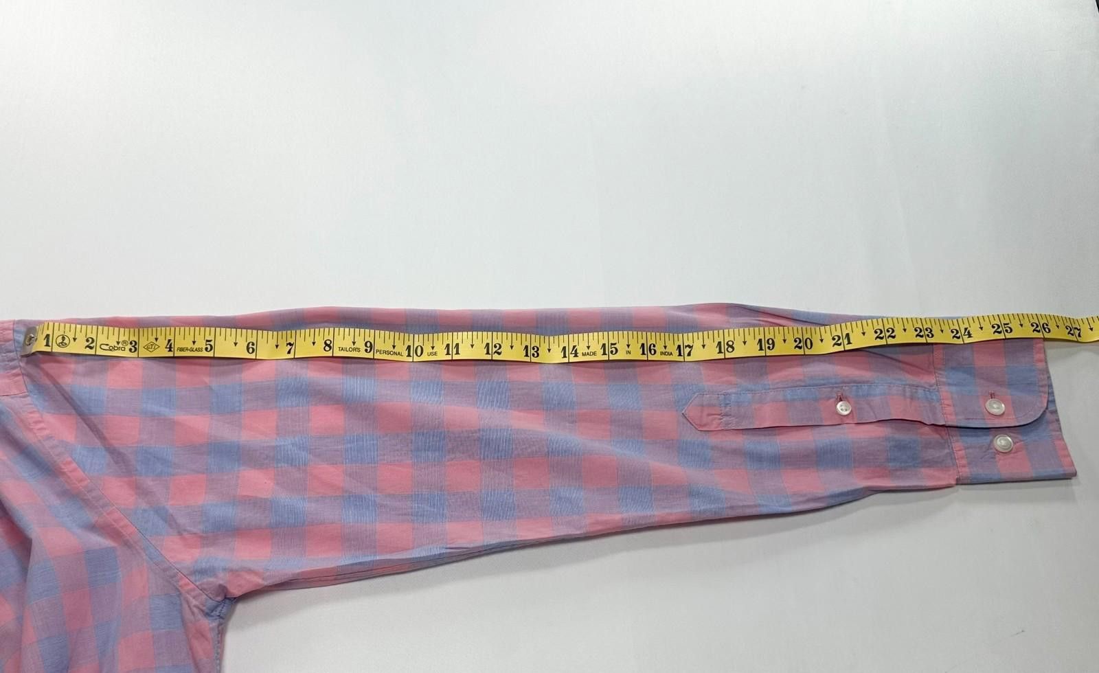 Bonobos Bonobos Slim Fit Checked Oxford Button Up Mens Pink/Blue M Size US M / EU 48-50 / 2 - 5 Thumbnail