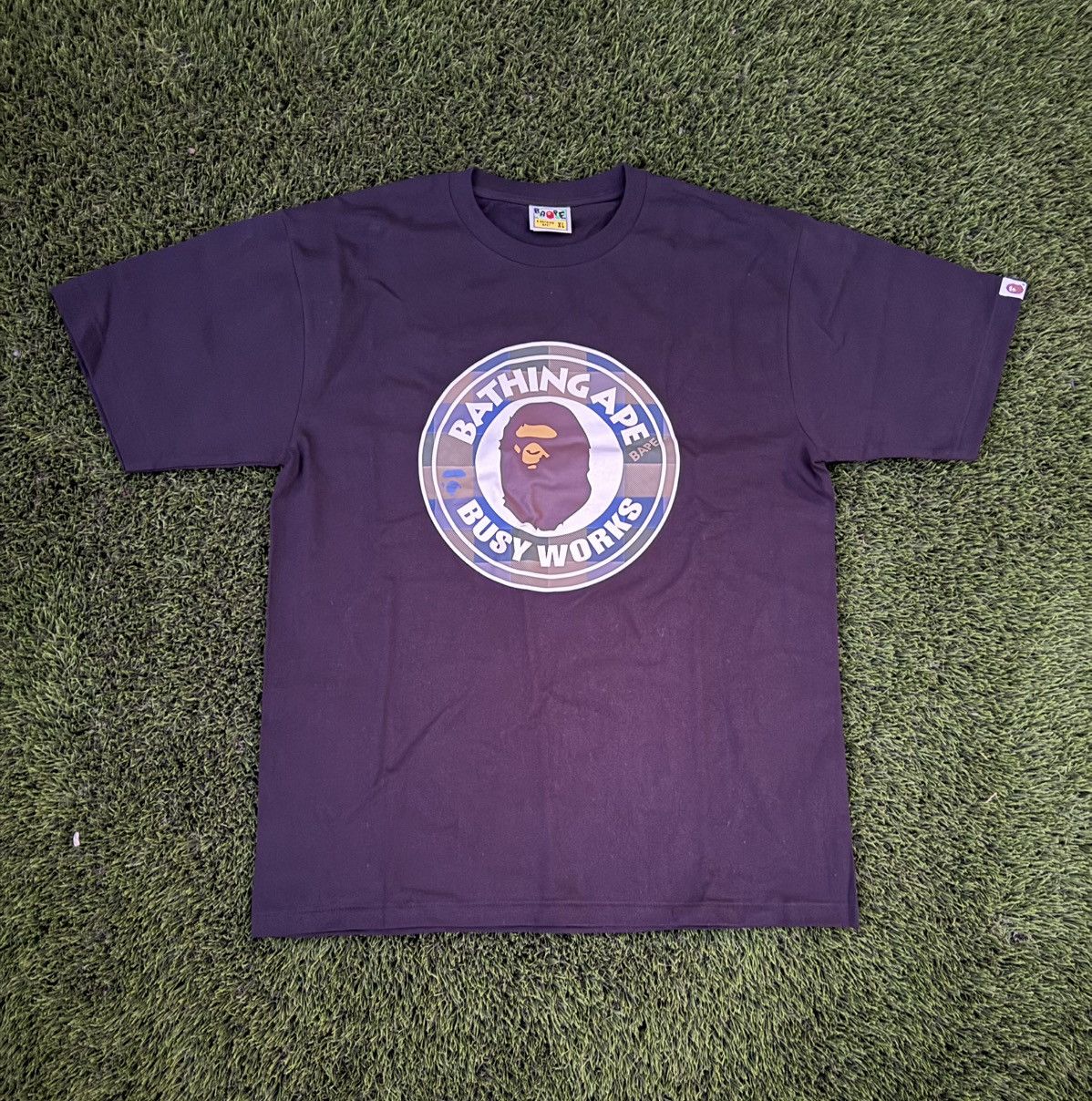 Bape Block Check Busy Works Tee