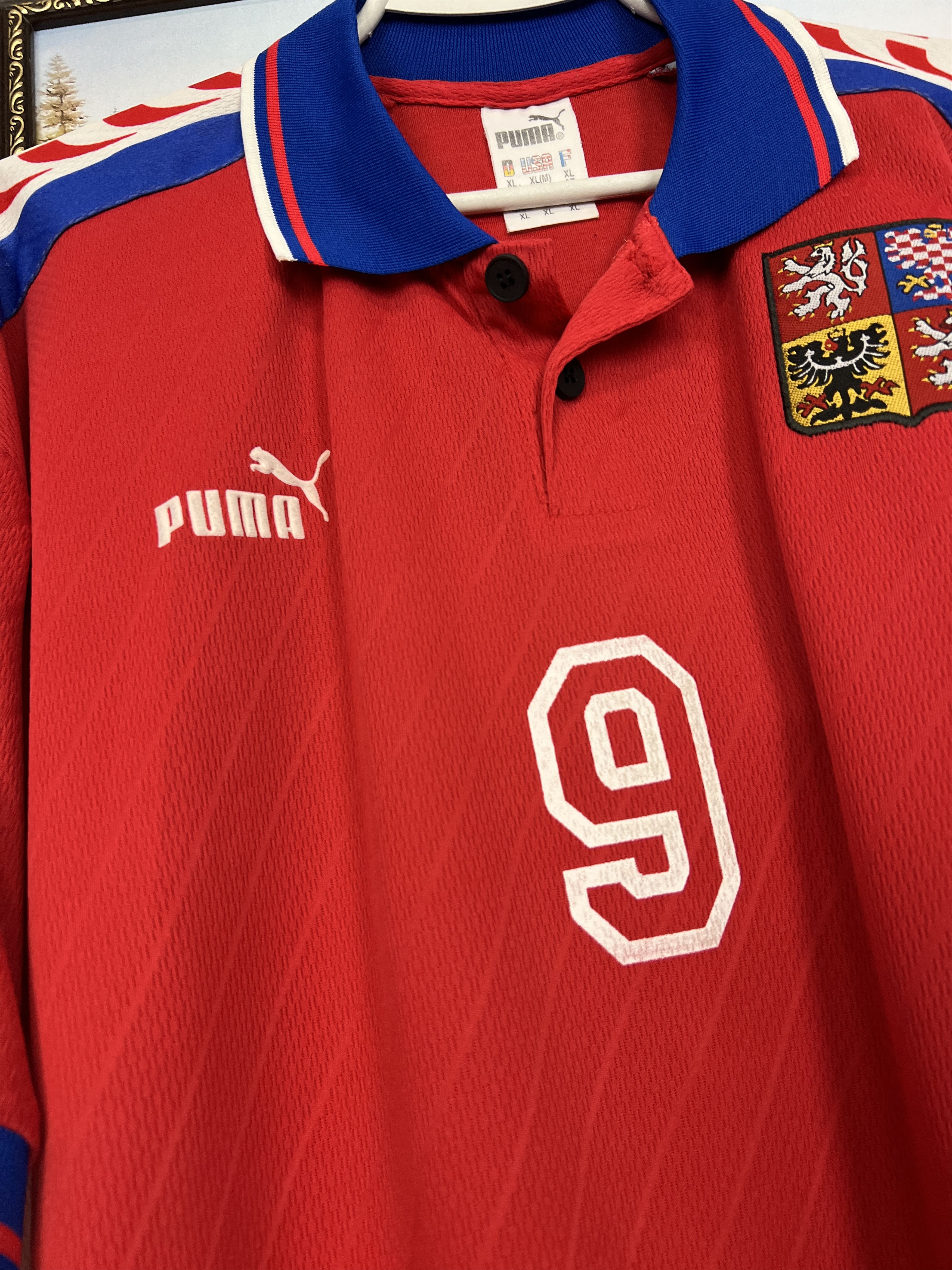 Puma Czech Republic football shirt 1996 Puma Pavel Kuka Tee Size US XL / EU 56 / 4 - 4 Thumbnail