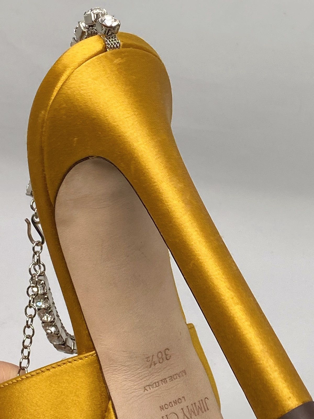Jimmy Choo Jimmy Choo Saeda Satin Crystal Platform Sandals size 38.5 Size US 8.5 / IT 38.5 - 11 Thumbnail