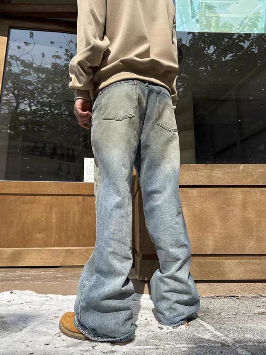 Japanese Brand × Jean Dirty Mud Dye Aged Micro Flare Vintage Loose Jeans Size US 32 / EU 48 - 3 Thumbnail