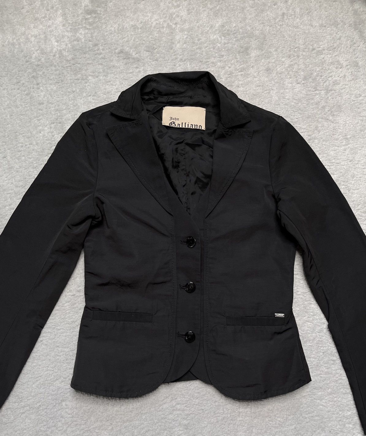 John Galliano Vintage Black Luxury Blazer Sequins y2k Print John Galiano Size XS / US 0-2 / IT 36-38 - 3 Thumbnail