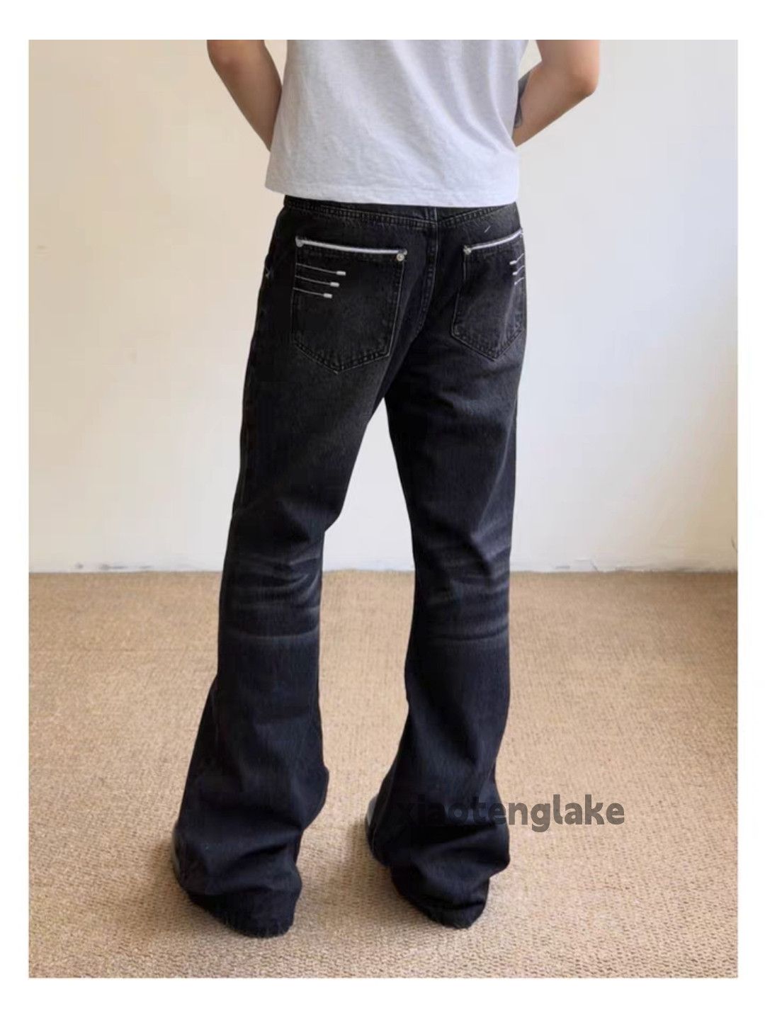 Jean zx Loewe Dior celine style bootcut flared distressed jeans Size US 28 / EU 44 - 2 Thumbnail