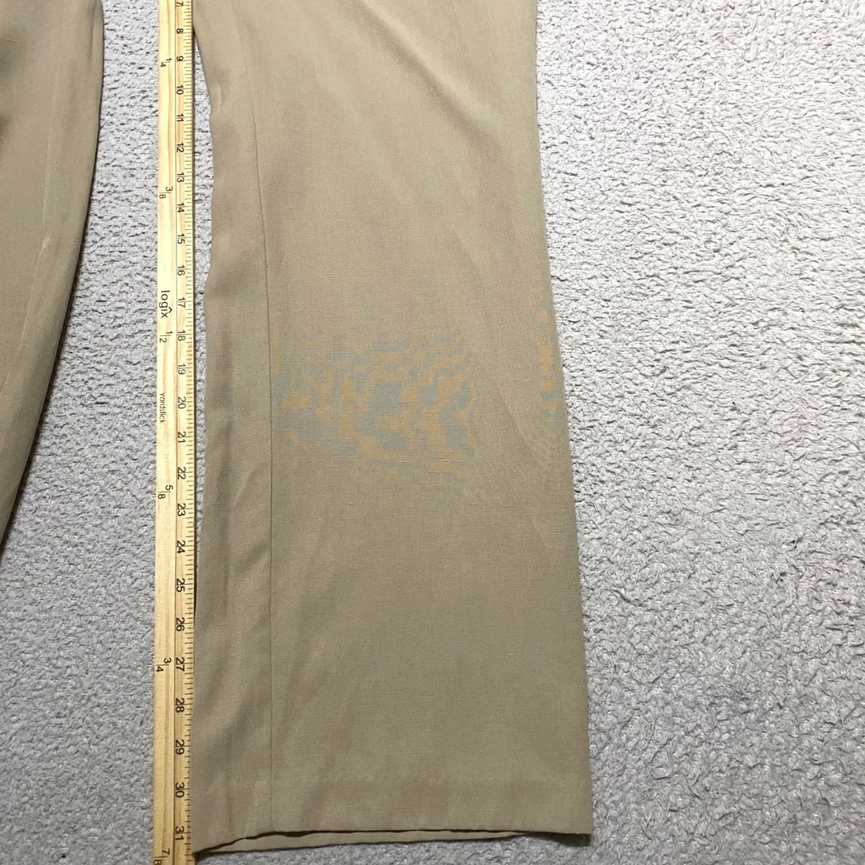 J. Jill J. Jill Womens Pants Beige High Rise Bootcut 14 Regular Inseam 31 Linen Lyocell Denim Chino Style Vintage No Size 24" / US 00 / IT 34 - 6 Thumbnail