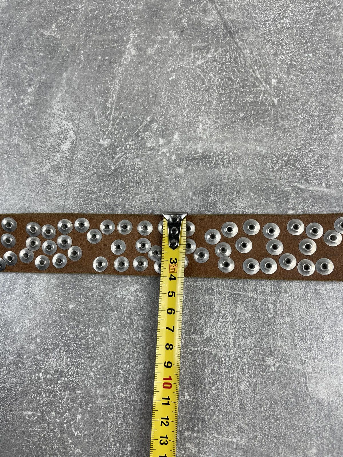Japanese Brand × Vintage Vintage Silver Avant Garde Leather Dot Rhinestones Belt Size ONE SIZE - 6 Thumbnail