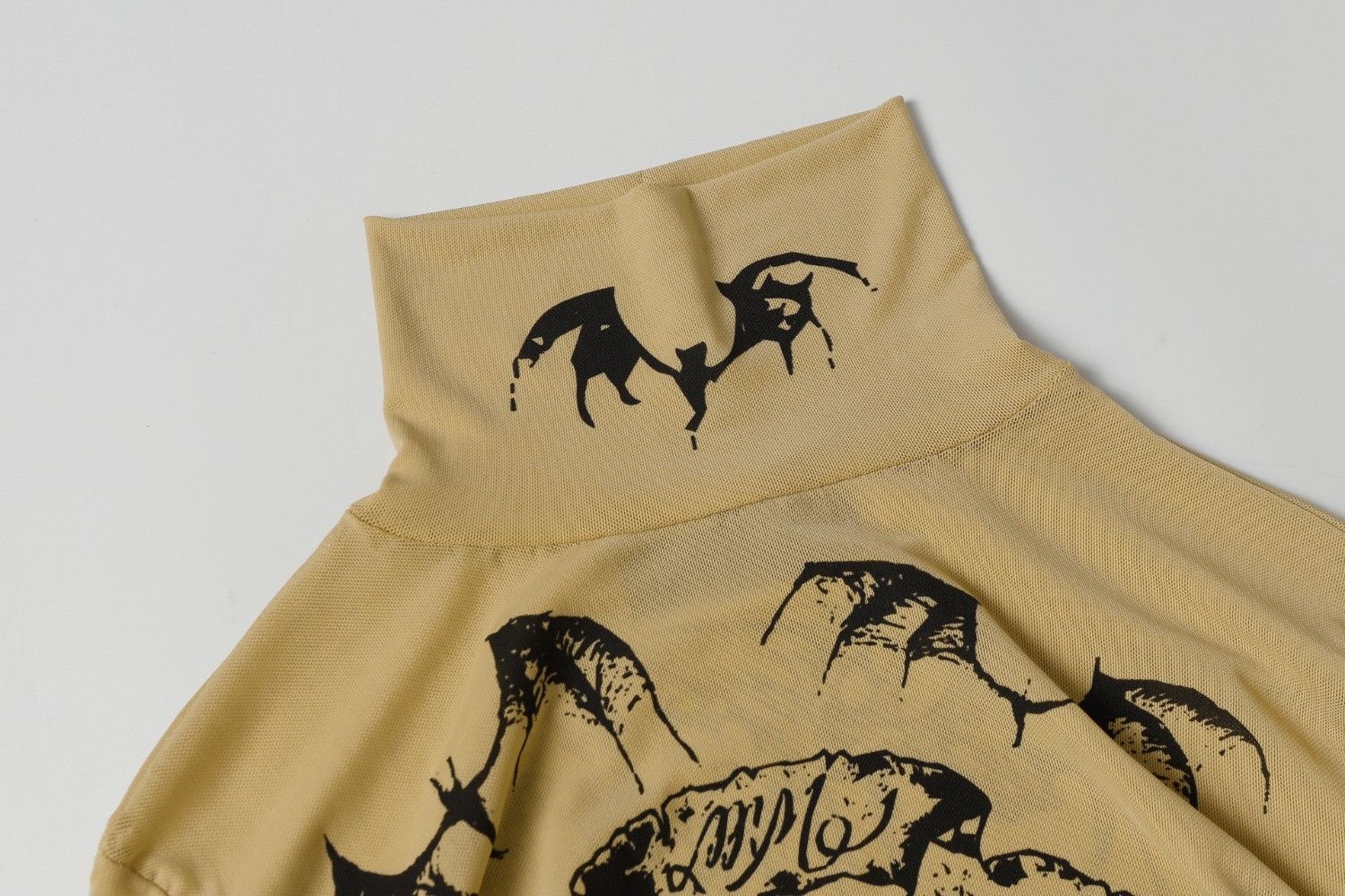 Devil Long Sleeve Slim Lightweight High Neck Shirt