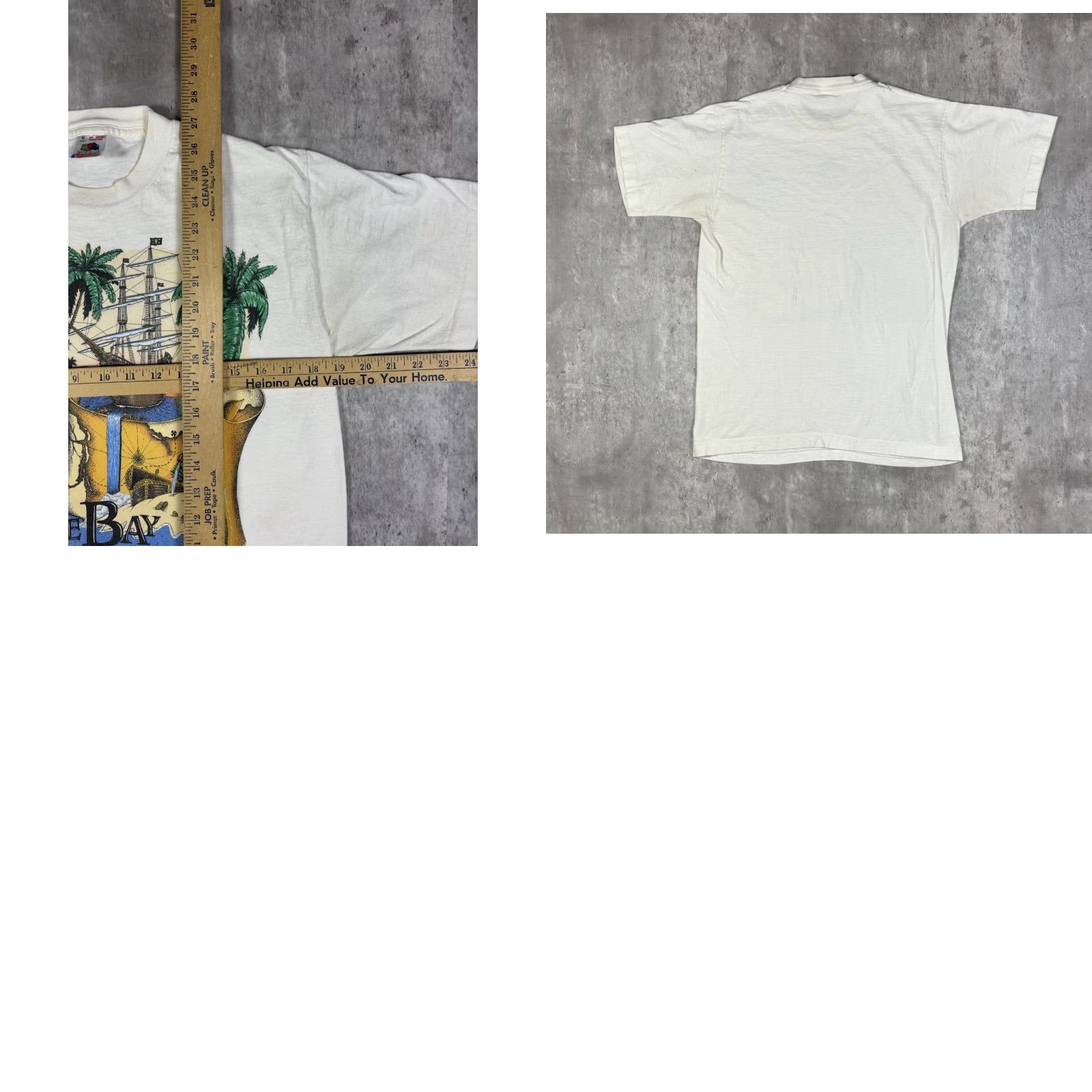 Fruit Of The Loom VINTAGE 90s Treasure Bay Art T Shirt M Fruit of the Loom Shirt Mens White Cotton Graphic Print Short Sleeve Round Neck 90s Vintage Size US M / EU 48-50 / 2 - 8 Thumbnail