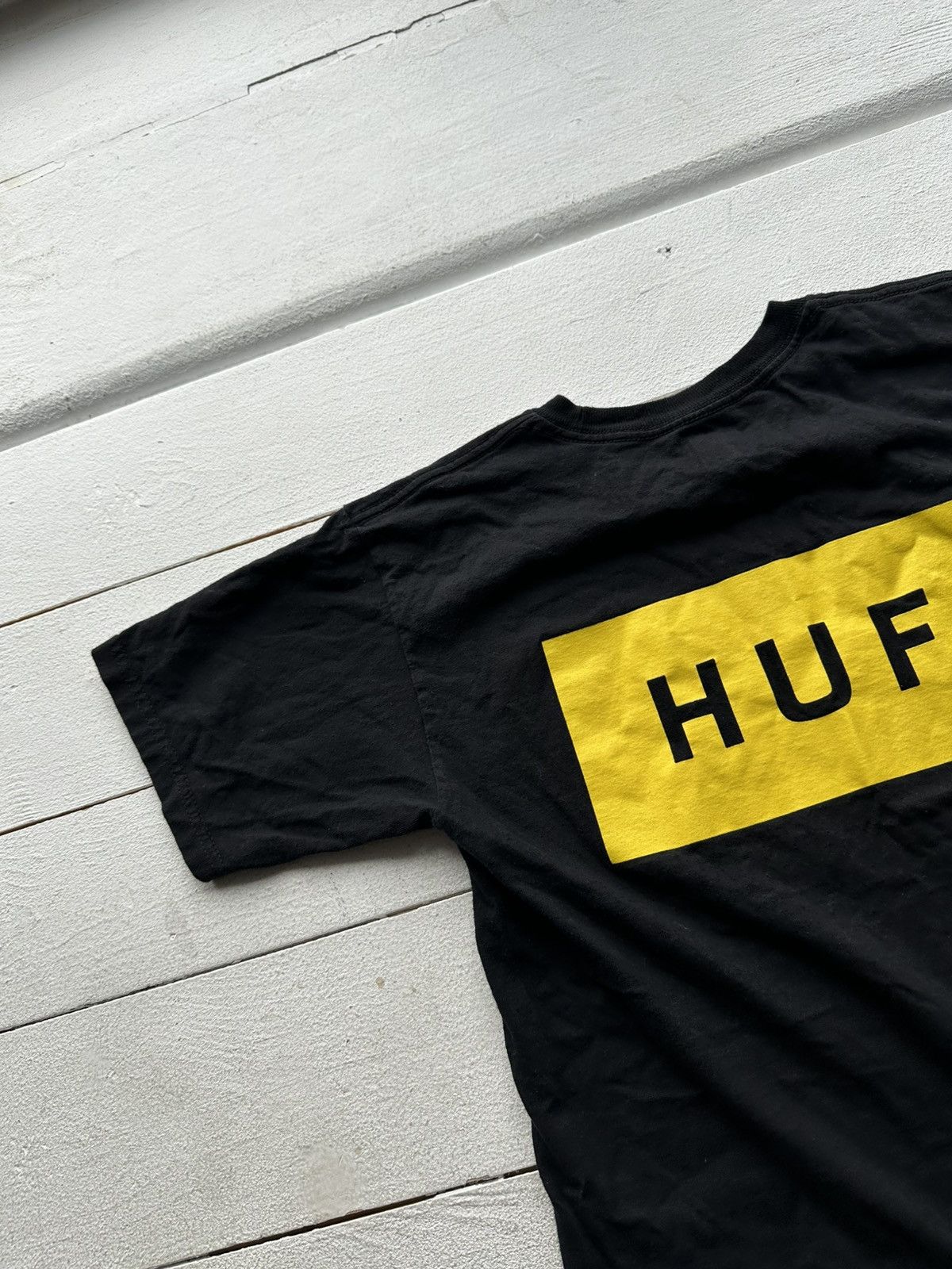 Huf × Vintage ❗️HUF vintage 90s BIG LOGO t shirt sk8 rap black Size US S / EU 44-46 / 1 - 2 Thumbnail