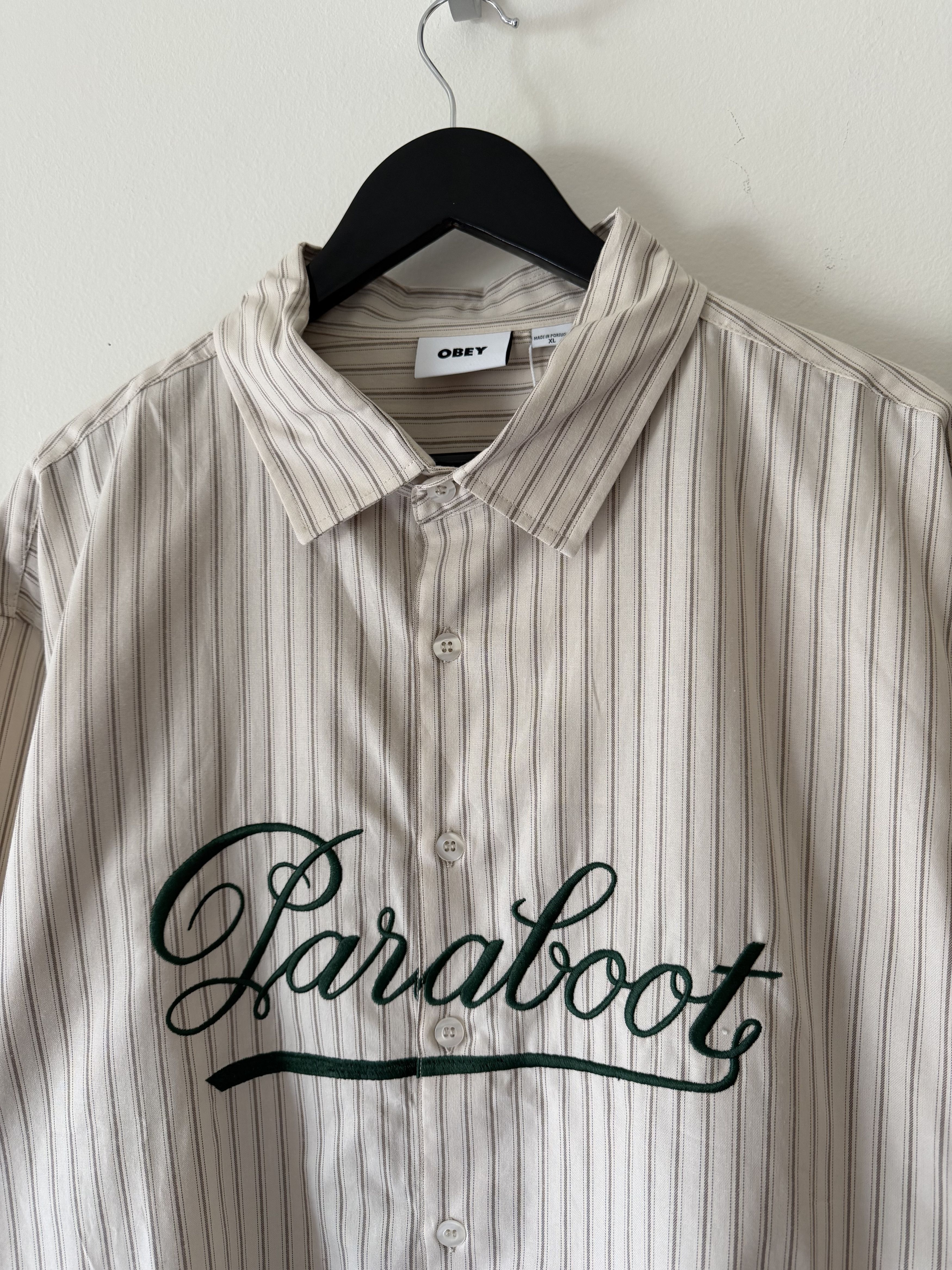 Paraboot Paraboot Obey Bochy Embroidered Button Up Shirt in Birch Size US XL / EU 56 / 4 - 2 Thumbnail