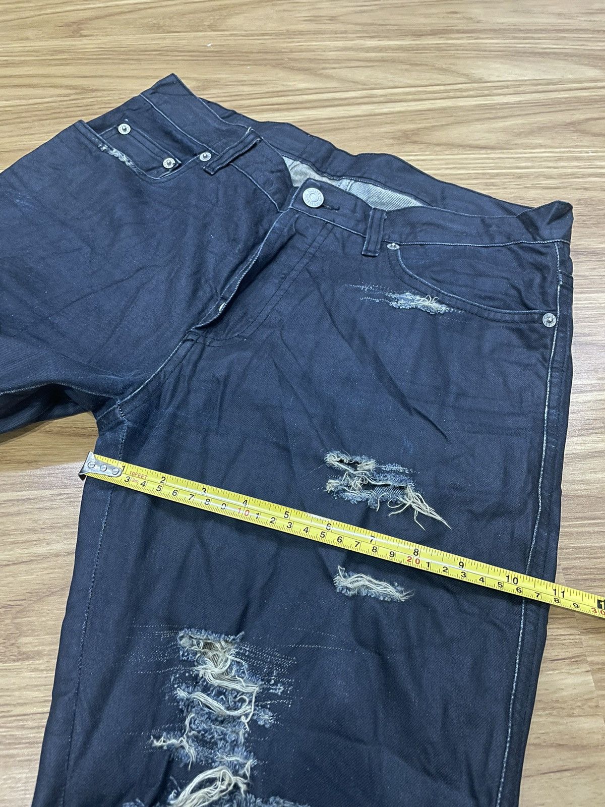 Jil Sander Raf Simons era Jil Sander Waxed Distressed Denim Pant Size US 29 - 17 Thumbnail