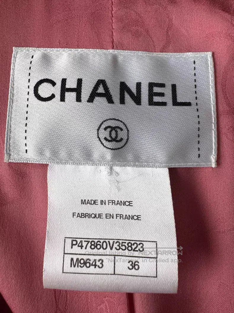 Chanel Chanel Pink plaid V-neck tweed rolled edge woven jacket Size XS / US 0-2 / IT 36-38 - 7 Thumbnail
